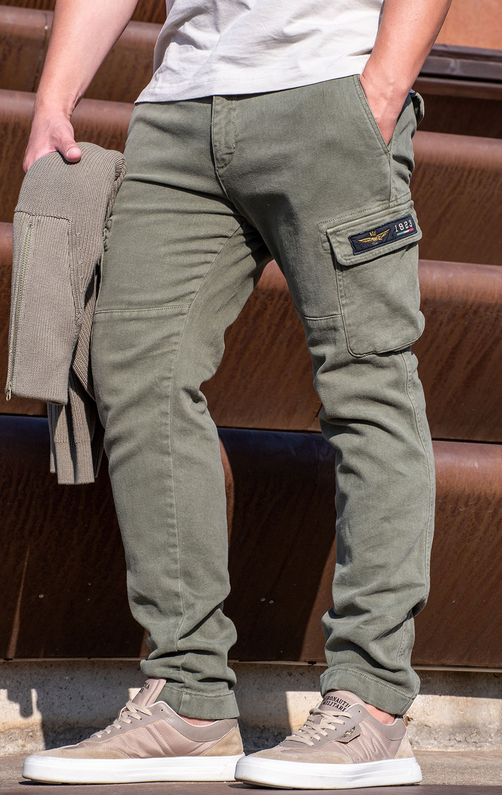 Брюки-карго AERONAUTICA MILITARE плотные FW 24/25/TR dark military green (PA 1613) 