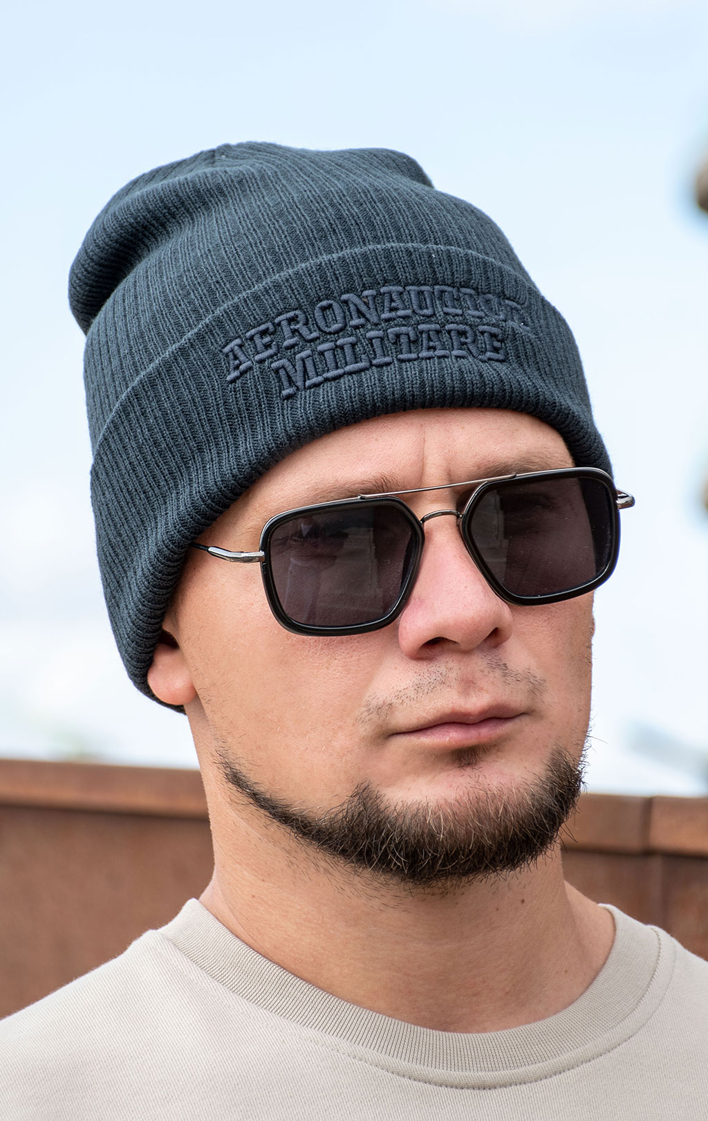 Шапка вязаная AERONAUTICA MILITARE FW 24/25/CN blue navy (CU 043) 