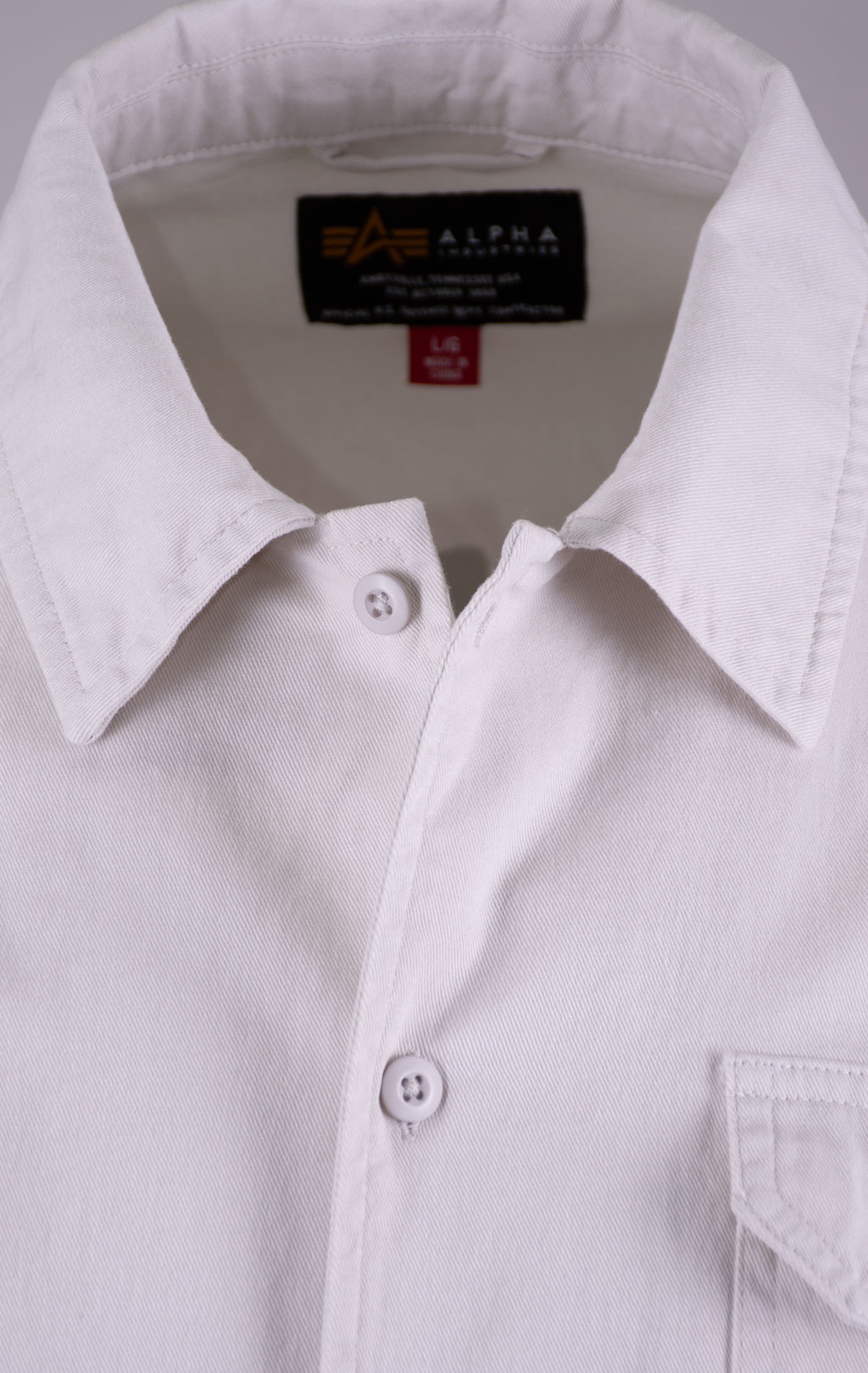 Рубашка ALPHA INDUSTRIES RELAXED ONE POCKET SHIRT SS 26 dune white 