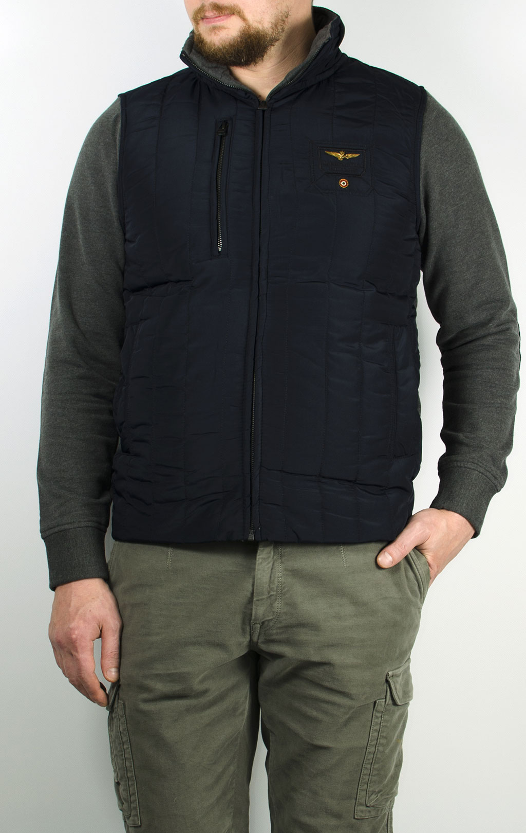 Толстовка-куртка AERONAUTICA MILITARE grigio melange (AF 177) 