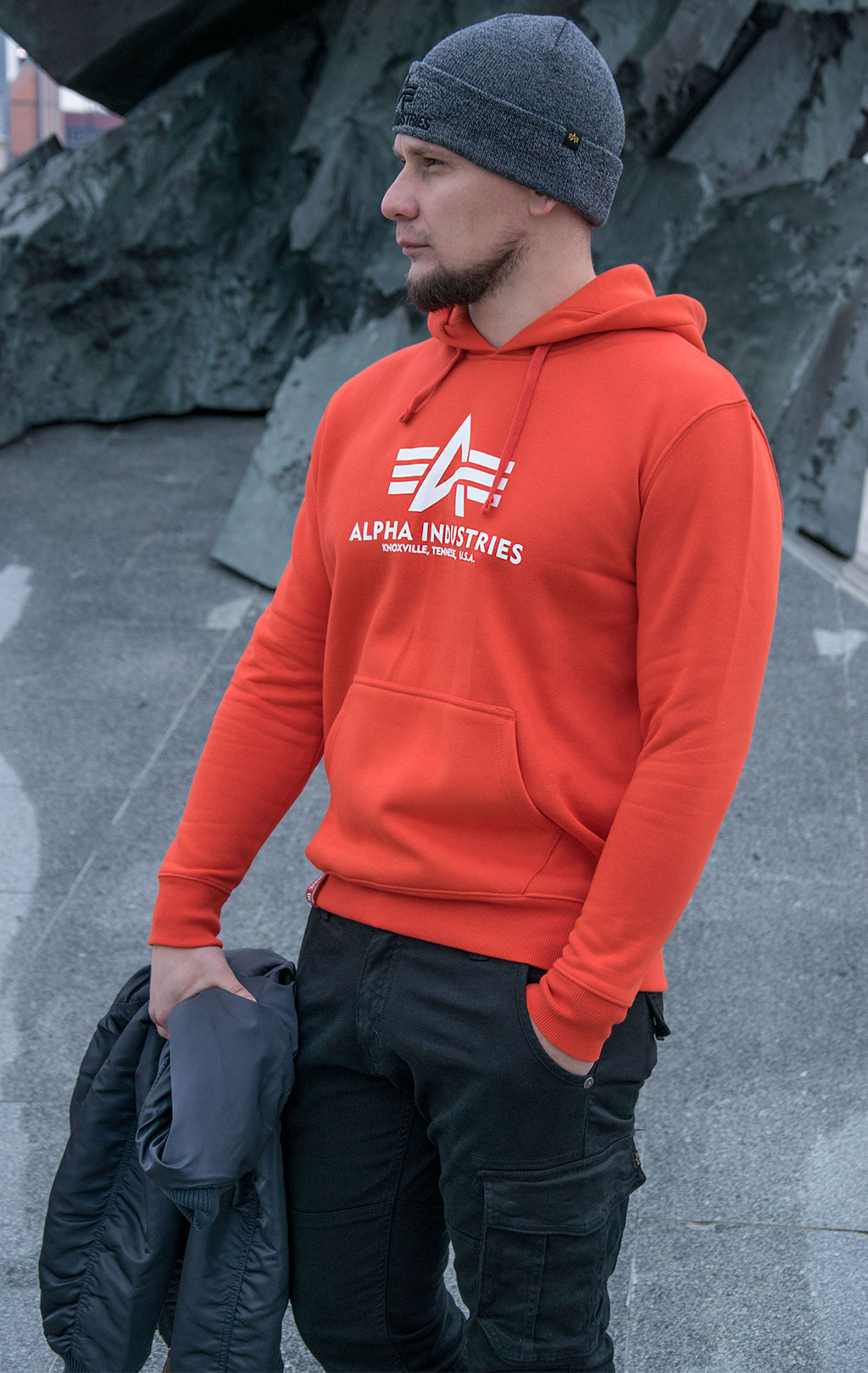 ALPHA INDUSTRIES BASIC HOODY atomic red