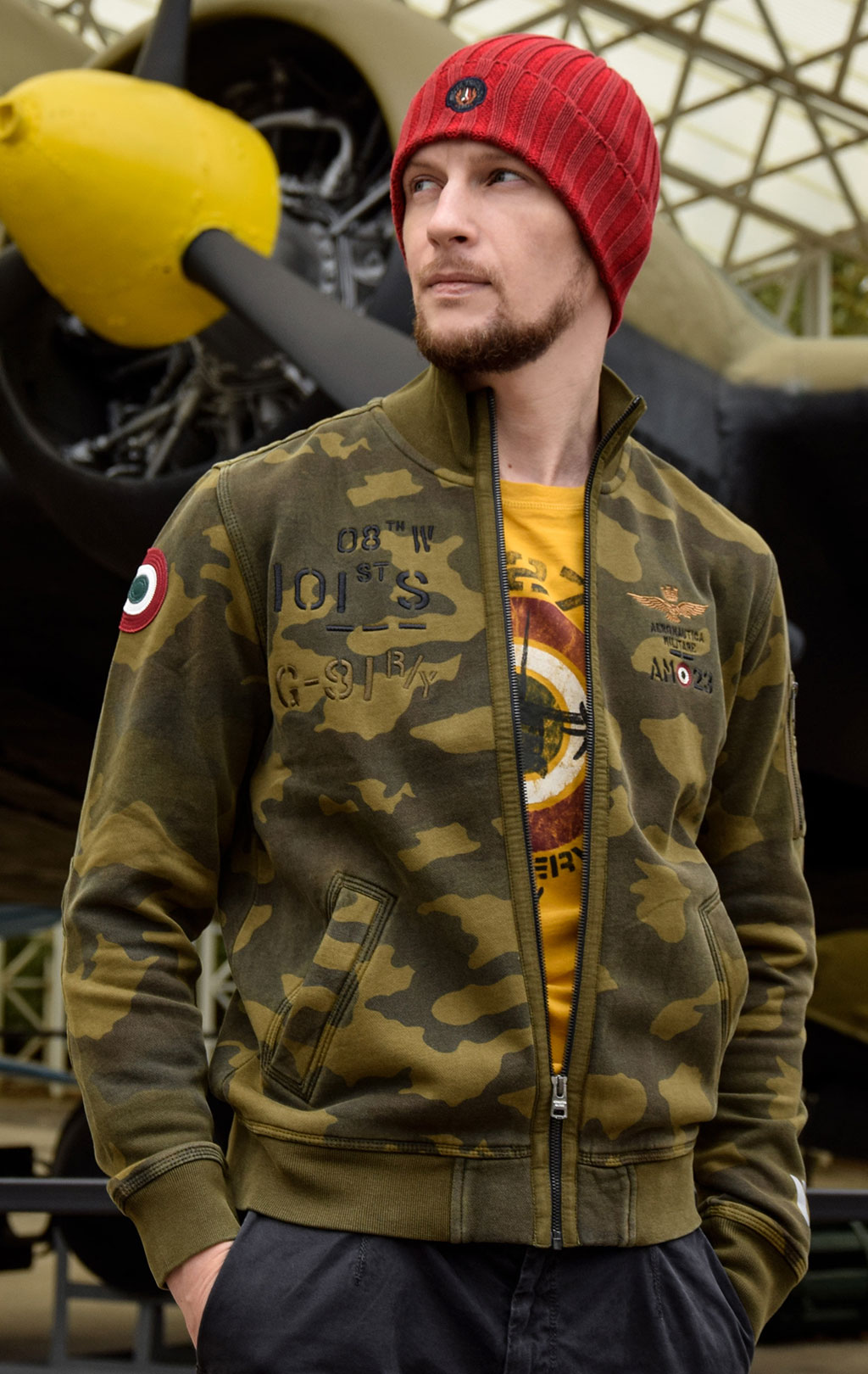 Толстовка AERONAUTICA MILITARE FW 19/20 camouflage verde (FE 1461) 