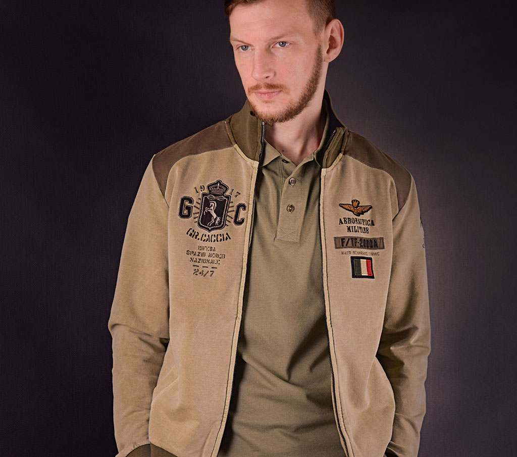 Толстовка AERONAUTICA MILITARE SS19 green mountain/salvia (FE 1384) 