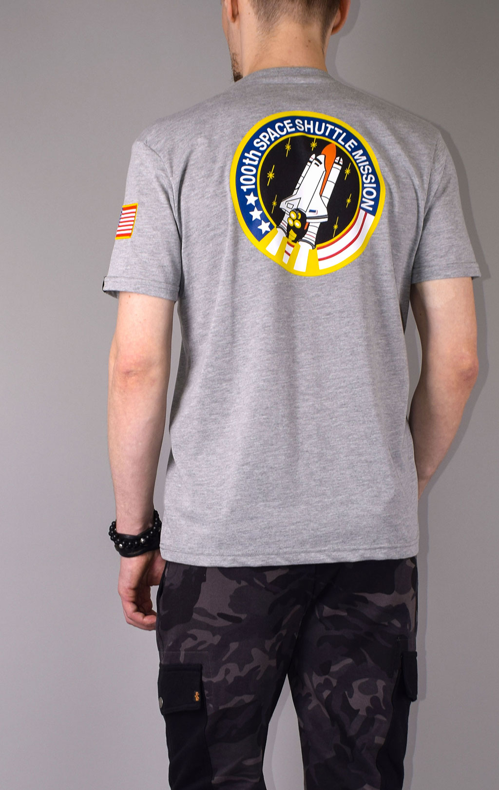 Футболка ALPHA INDUSTRIES NASA SPACE SHUTTLE T grey heather 