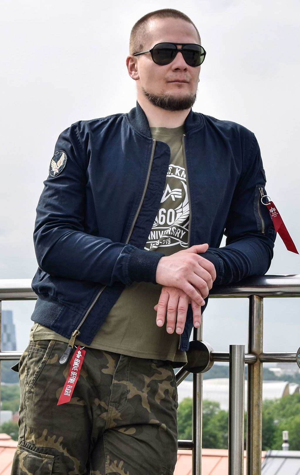 Ветровка-бомбер ALPHA INDUSTRIES GROUND CREW MA-1 rep. blue 