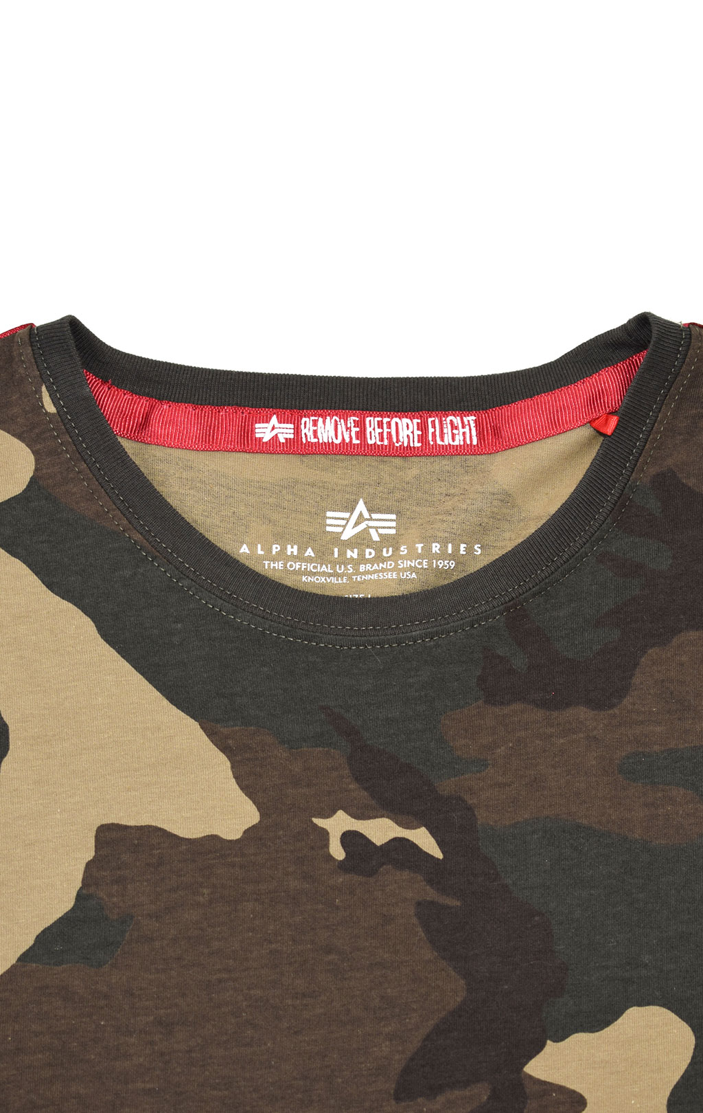 Футболка ALPHA INDUSTRIES RBF TAPE T camo woodland 65 