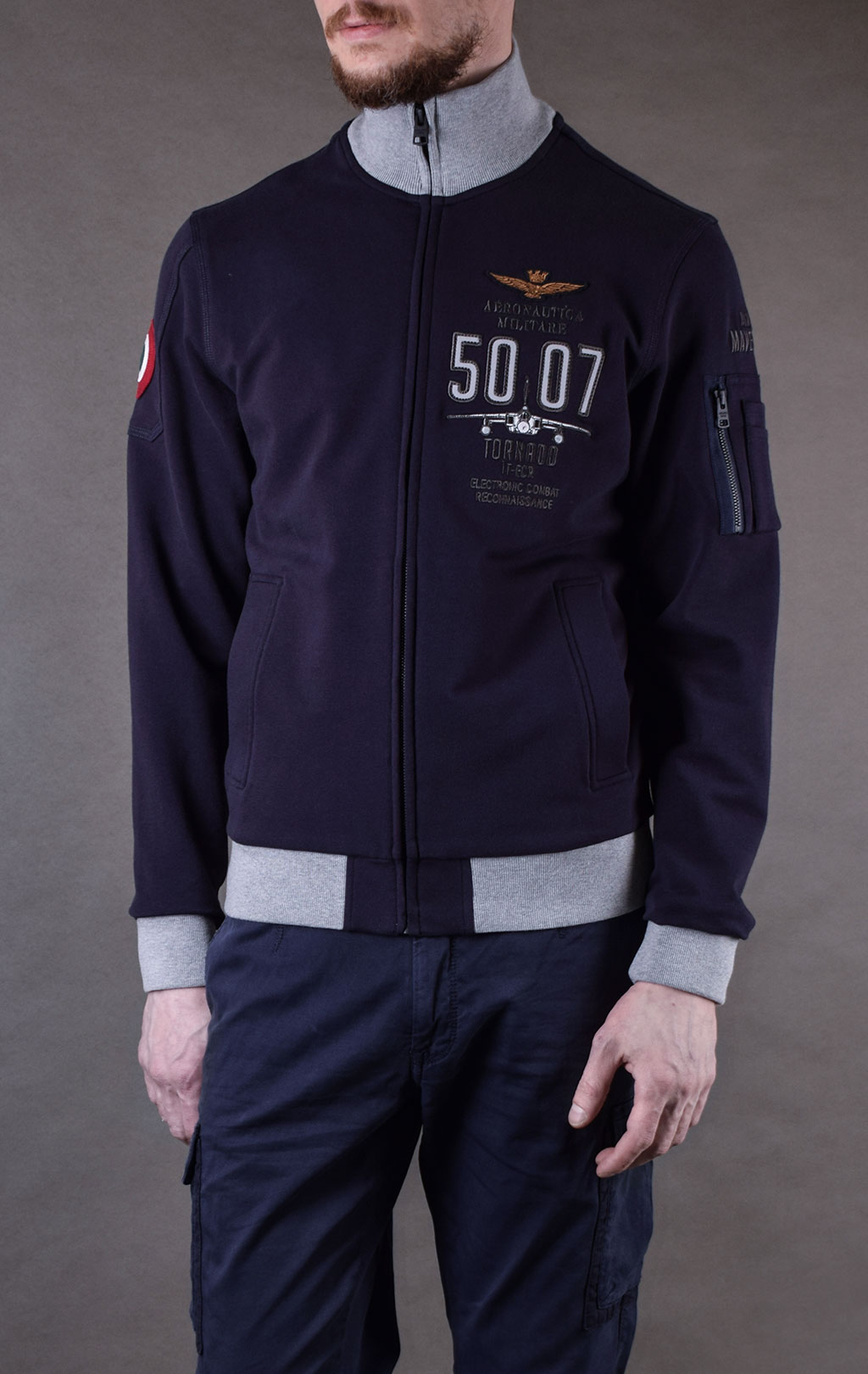 Толстовка AERONAUTICA MILITARE SS19 blue navy (FE 1380) 