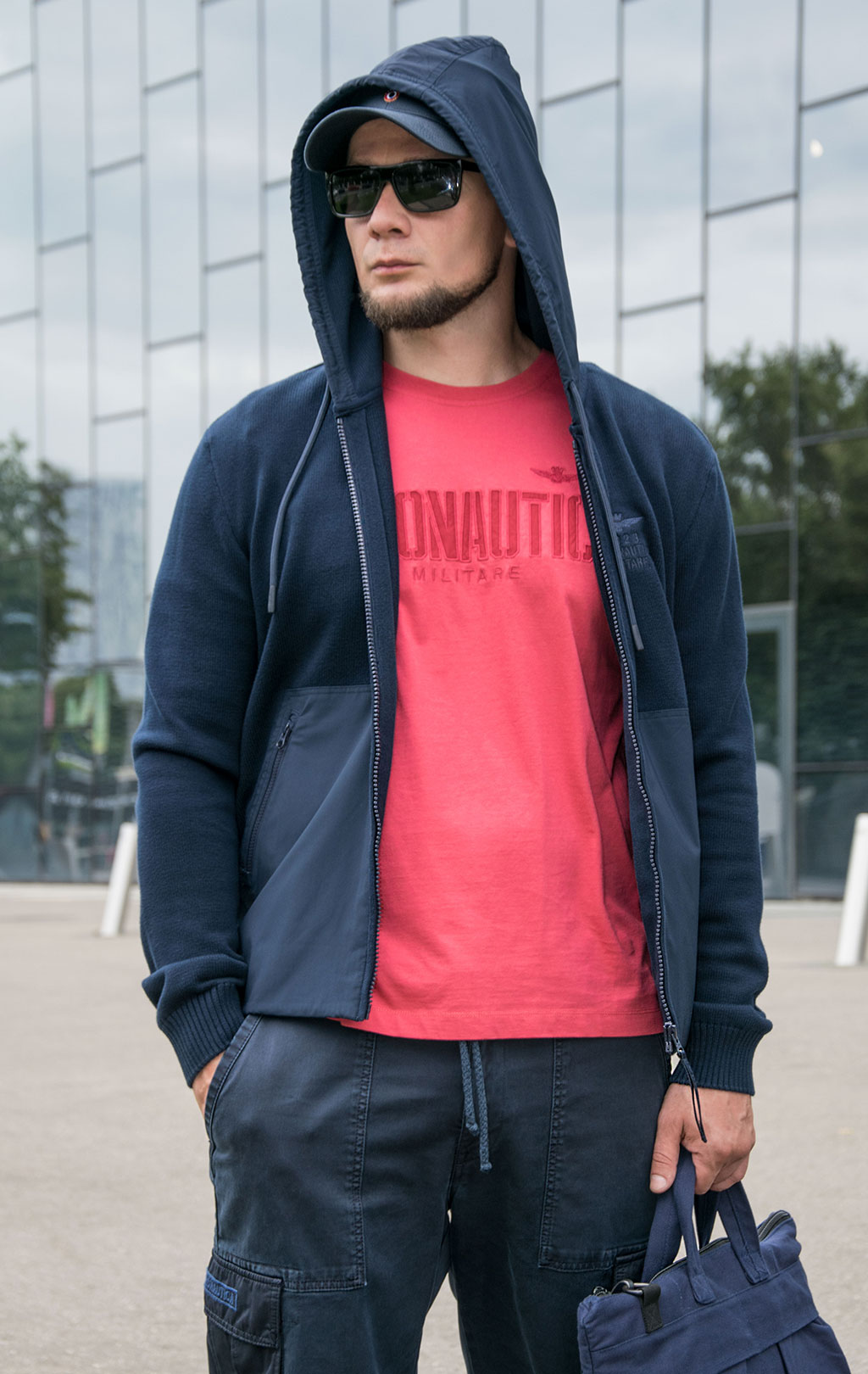 Толстовка вязаная AERONAUTICA MILITARE FW 23/24/IN dark blue (MA 1448) 