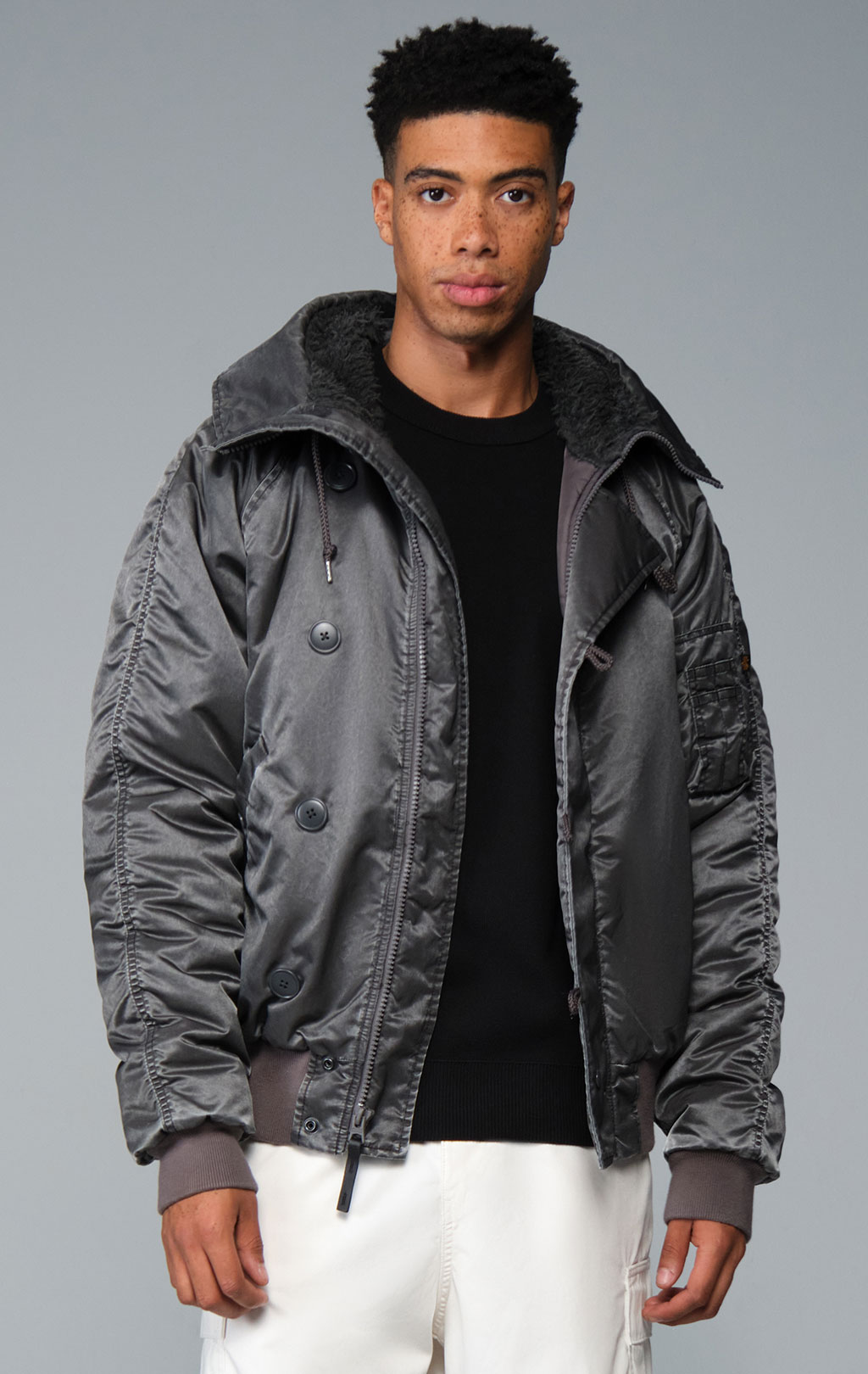 Аляска короткая ALPHA INDUSTRIES N-2B HERITAGE FIT PARKA (BATTLEWASH) FW 26/27 black 