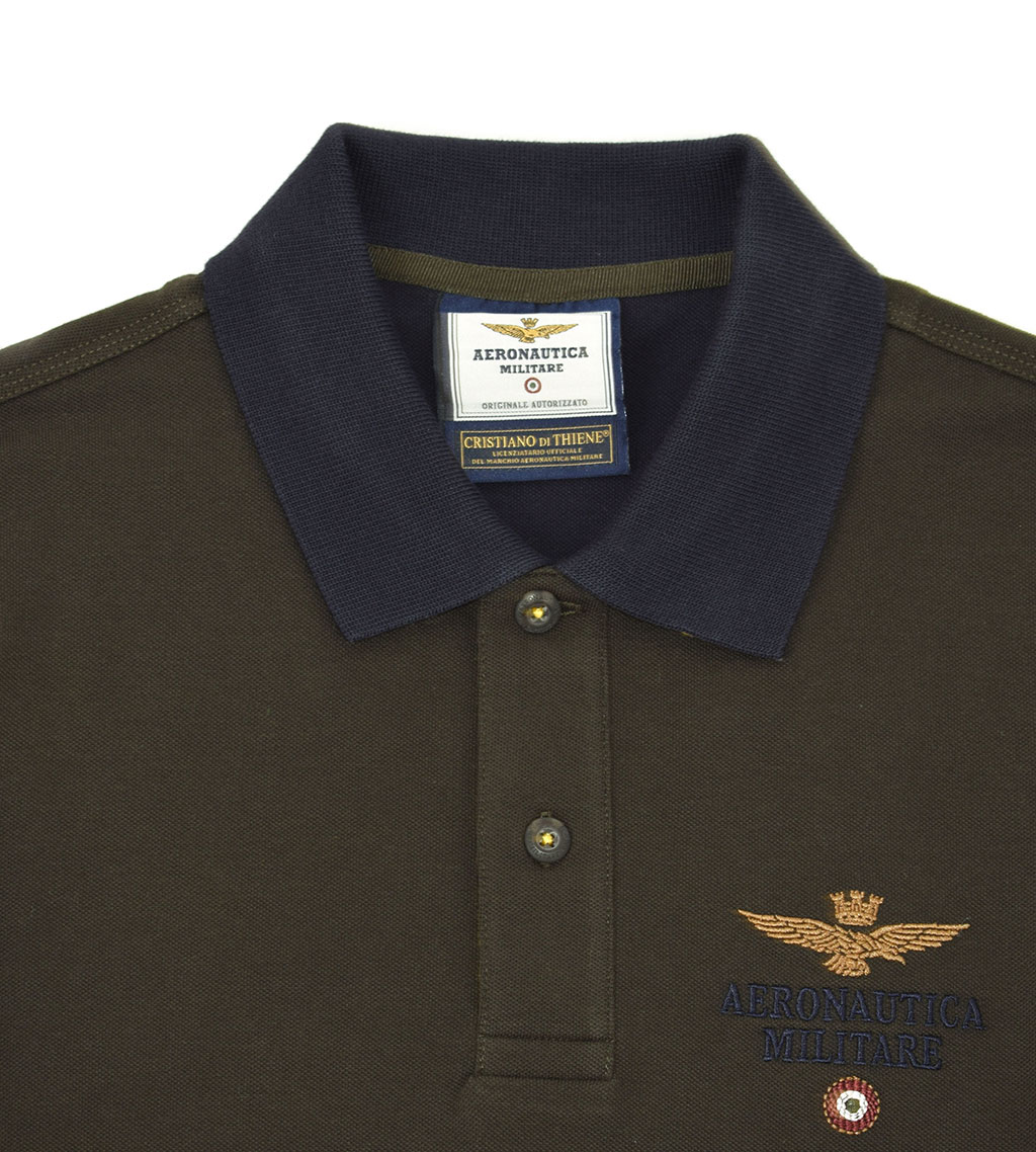 Поло-лонгслив AERONAUTICA MILITARE FW 19/20 verde marcio (PO 1370) 