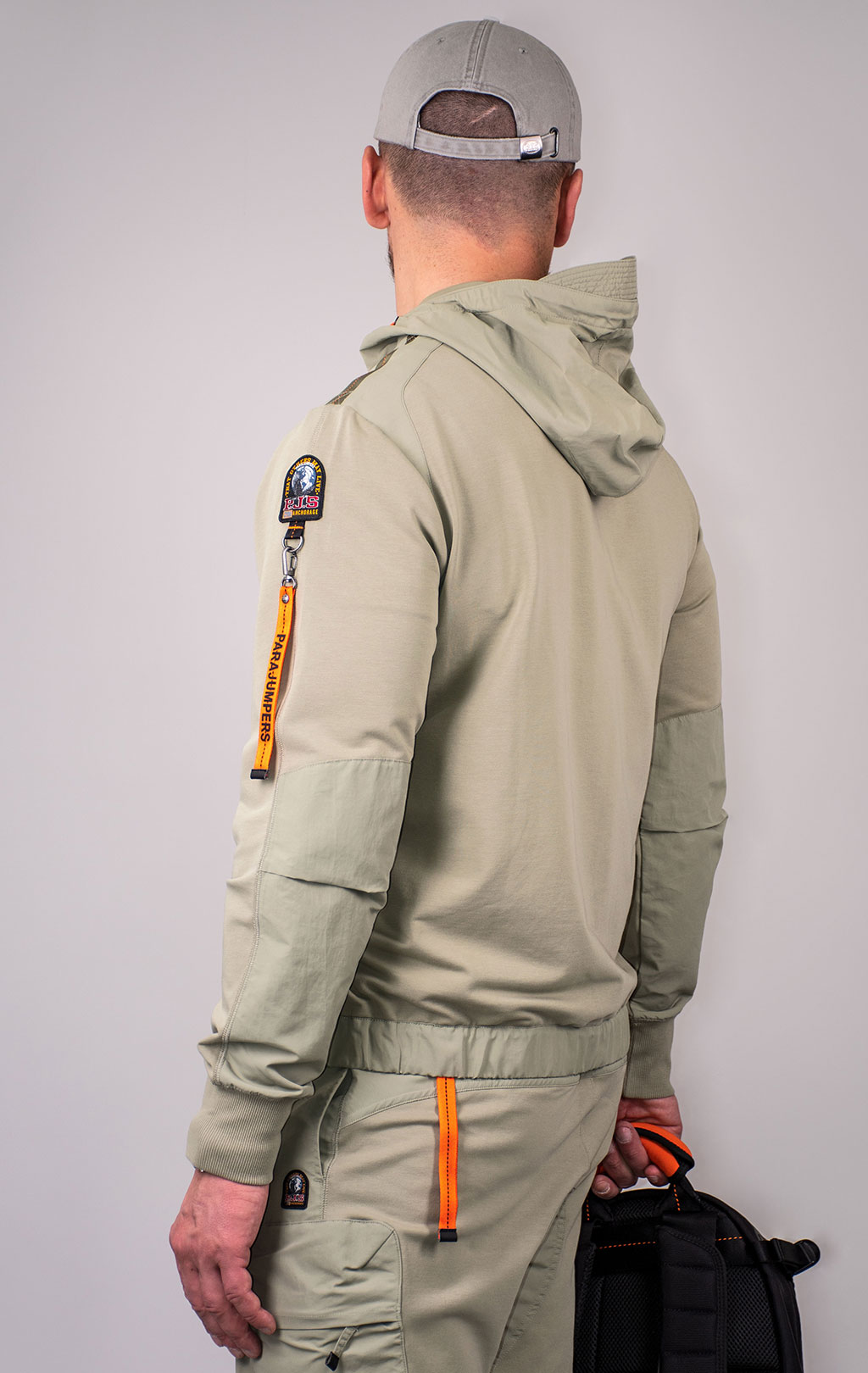 Толстовка с капюшоном PARAJUMPERS TRIDENT на молнии SS 24 sage 