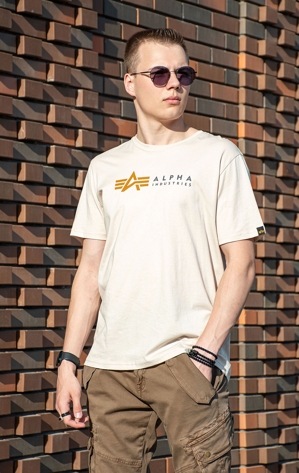 Футболка ALPHA INDUSTRIES ALPHA LABEL T jet stream white 