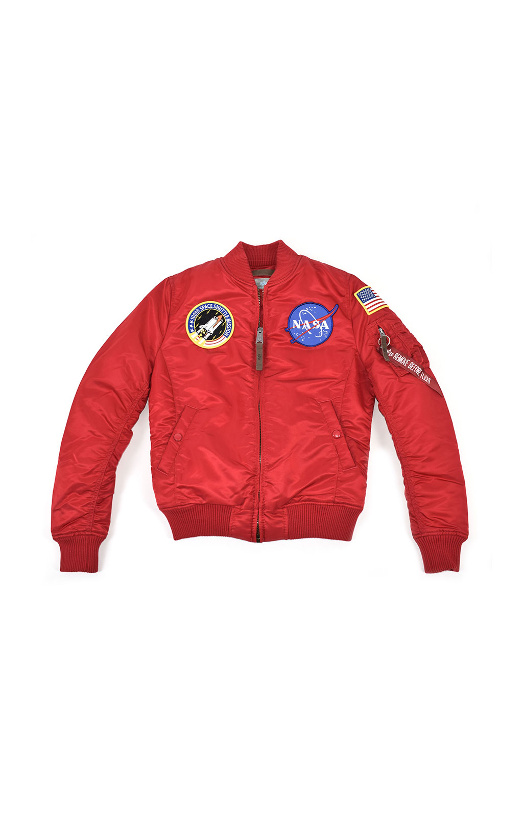 Женская куртка-бомбер лётная ALPHA INDUSTRIES VF NASA MA-1 speed red 
