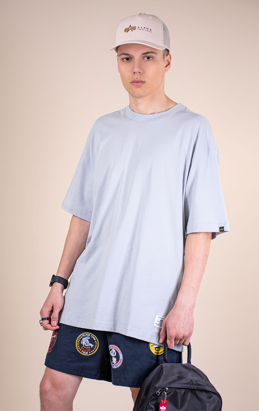 Футболка ALPHA INDUSTRIES RELAXED ALPHA ANGELS TEE SS 26 mist 