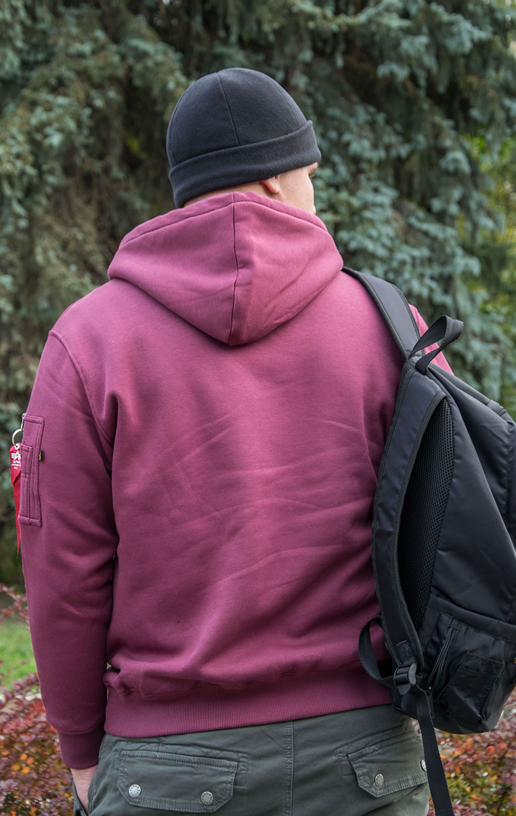 Толстовка ALPHA INDUSTRIES ALPHA LABEL HOODY burgundy 