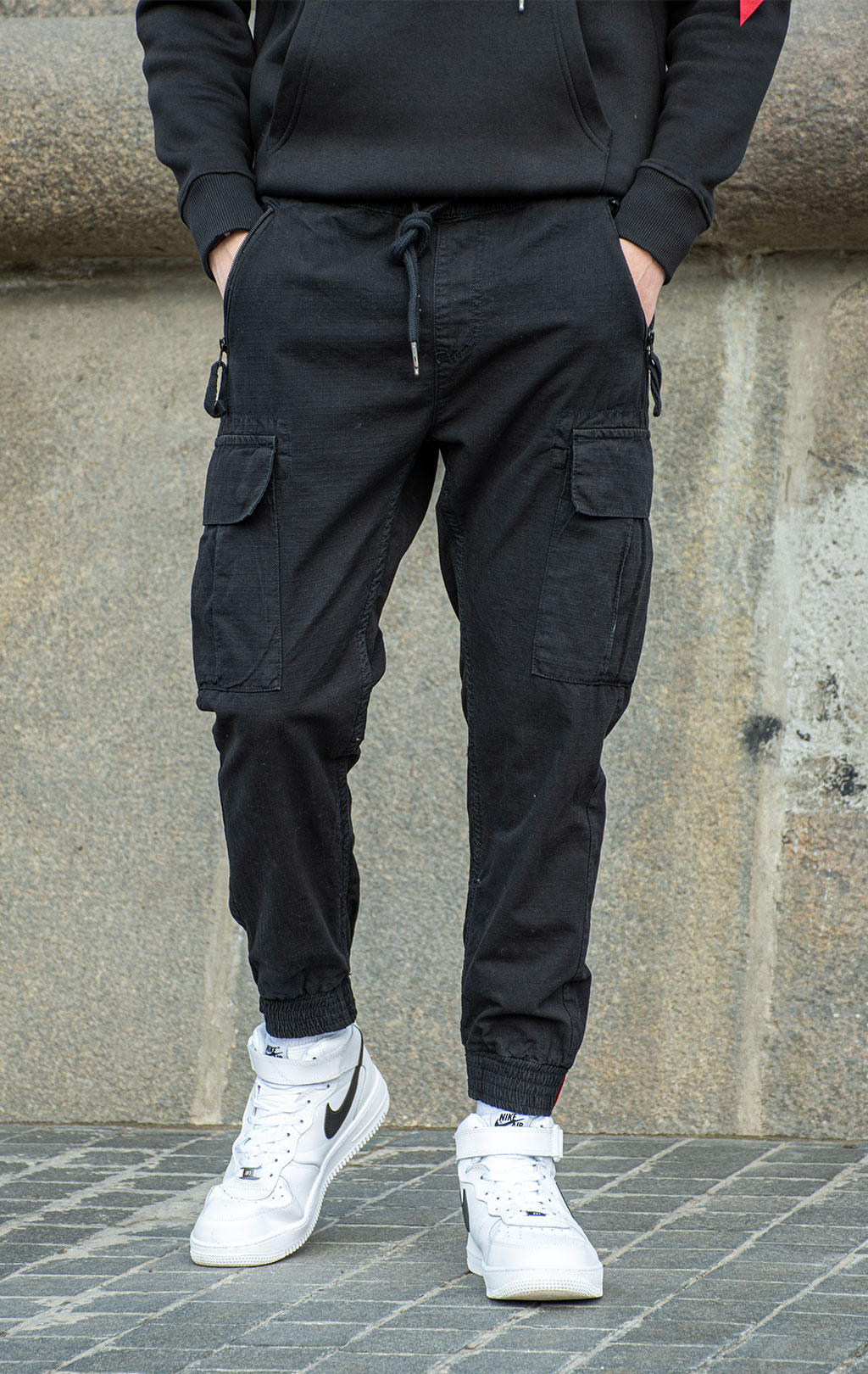 Брюки джоггеры ALPHA INDUSTRIES RIPSTOP JOGGER black 