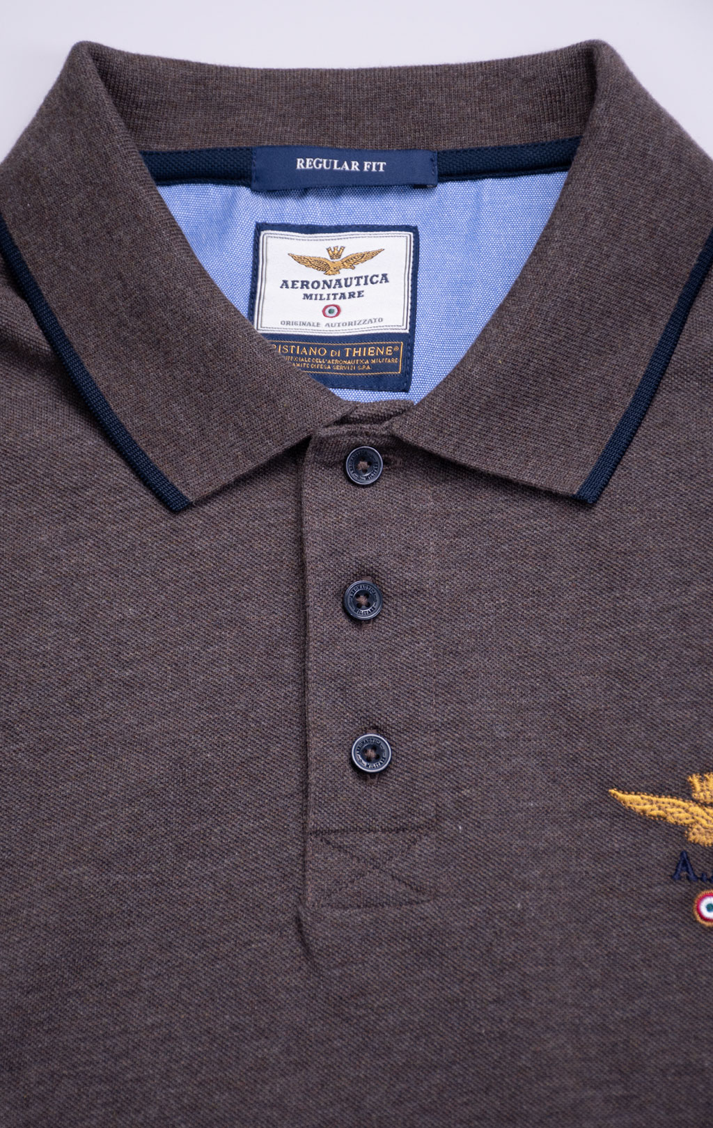 Поло-лонгслив AERONAUTICA MILITARE FW 26/27/TR brown melange (PO 1653) 