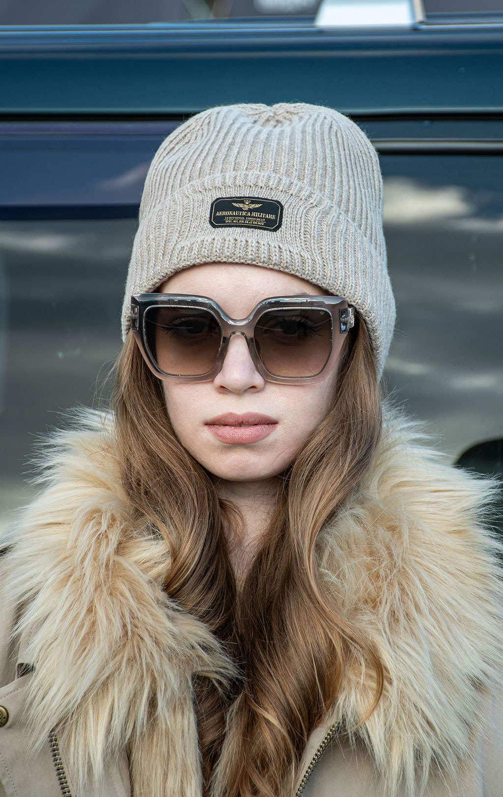 Шапка вязаная AERONAUTICA MILITARE FW 26/27/IT otter beige melange (CU 0096) 