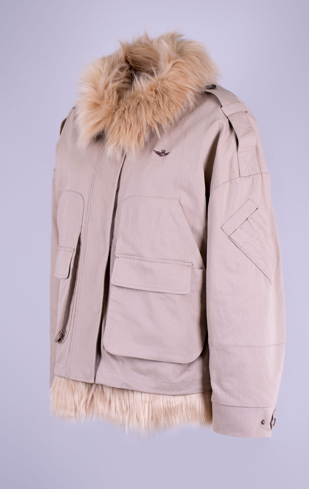Женская куртка меховая AERONAUTICA MILITARE FW 26/27/CN silver mink (AB 3055) 