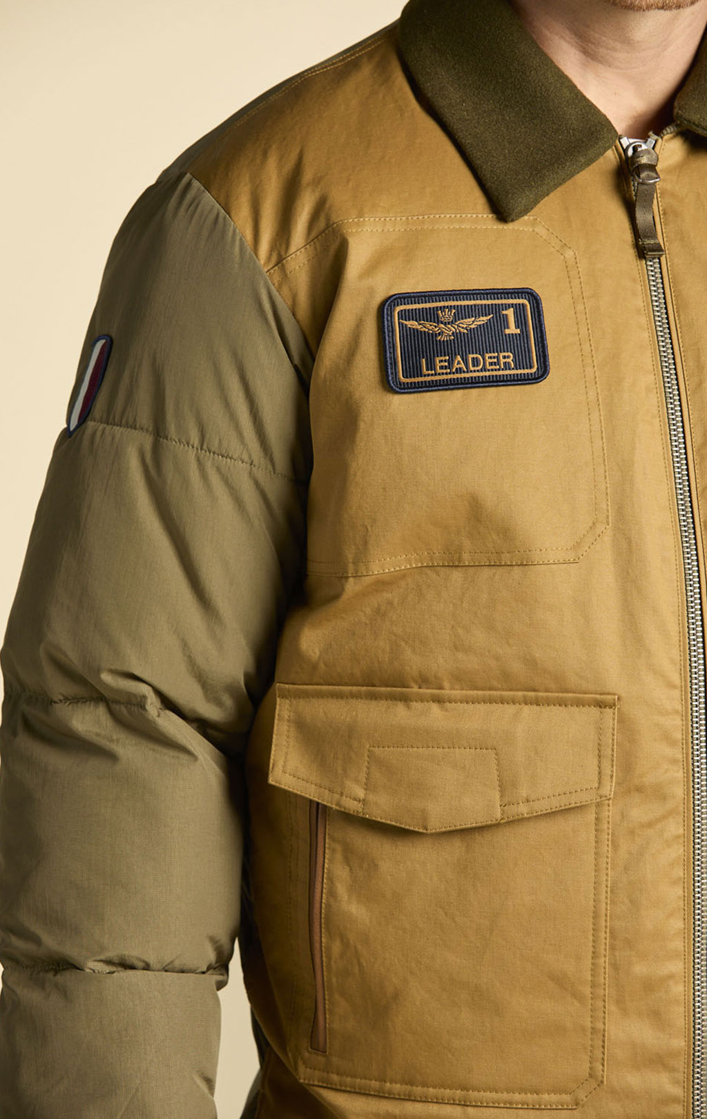 Куртка-пилот AERONAUTICA MILITARE FW 26/27/CN caffelatte/yellow curry (AB 3081) 