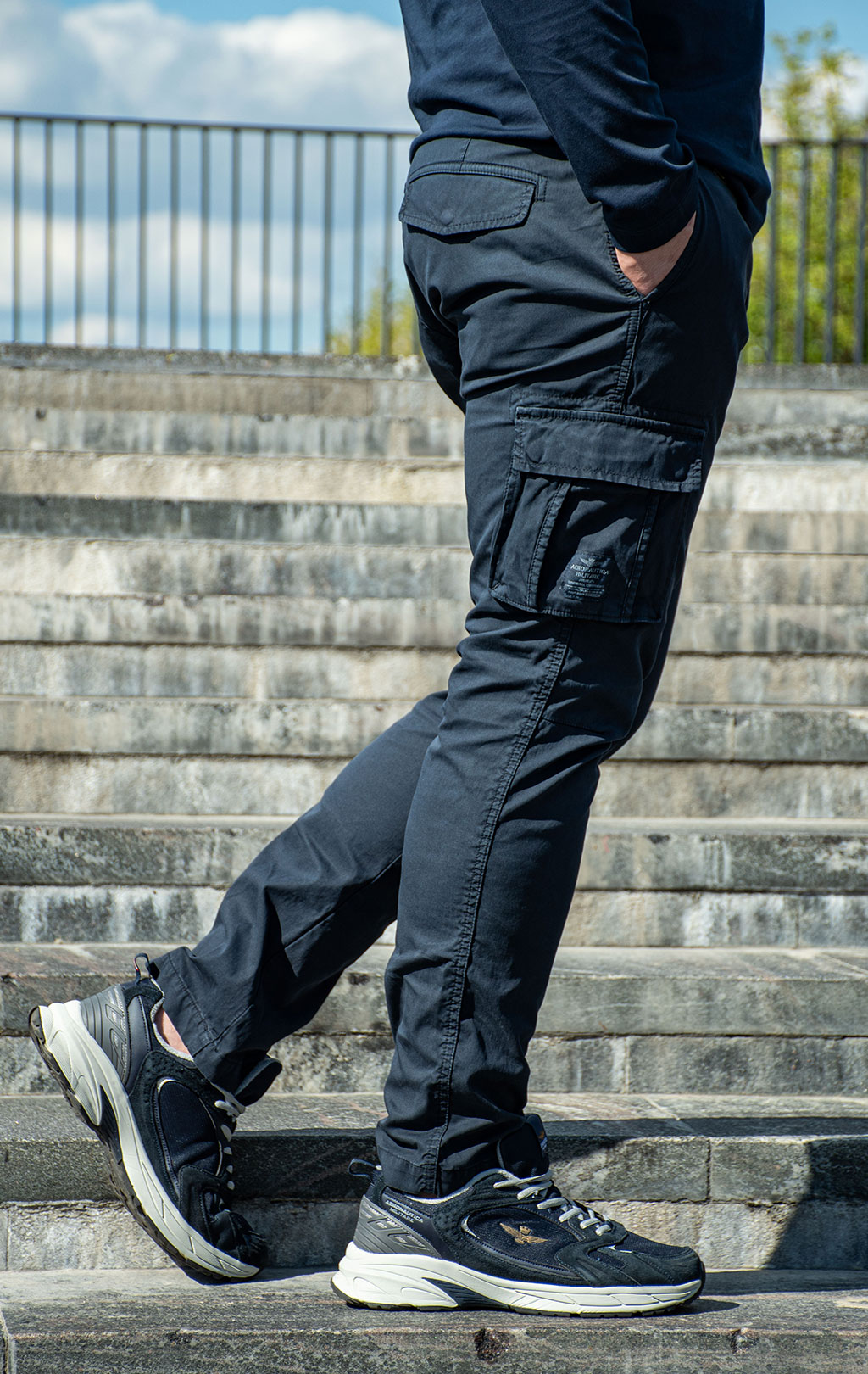 Брюки-карго AERONAUTICA MILITARE плотные FW 25/26/AL blue navy (PA 1329) 