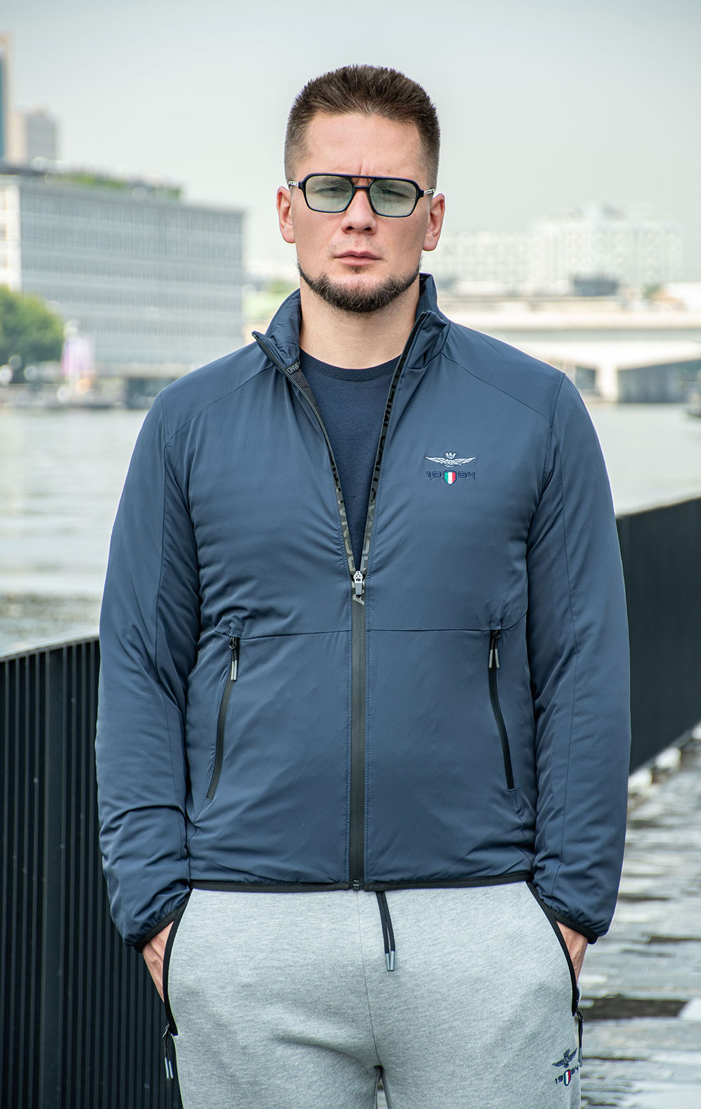 Ветровка AERONAUTICA MILITARE SS 25 m/BD blue navy (AB 2205) 