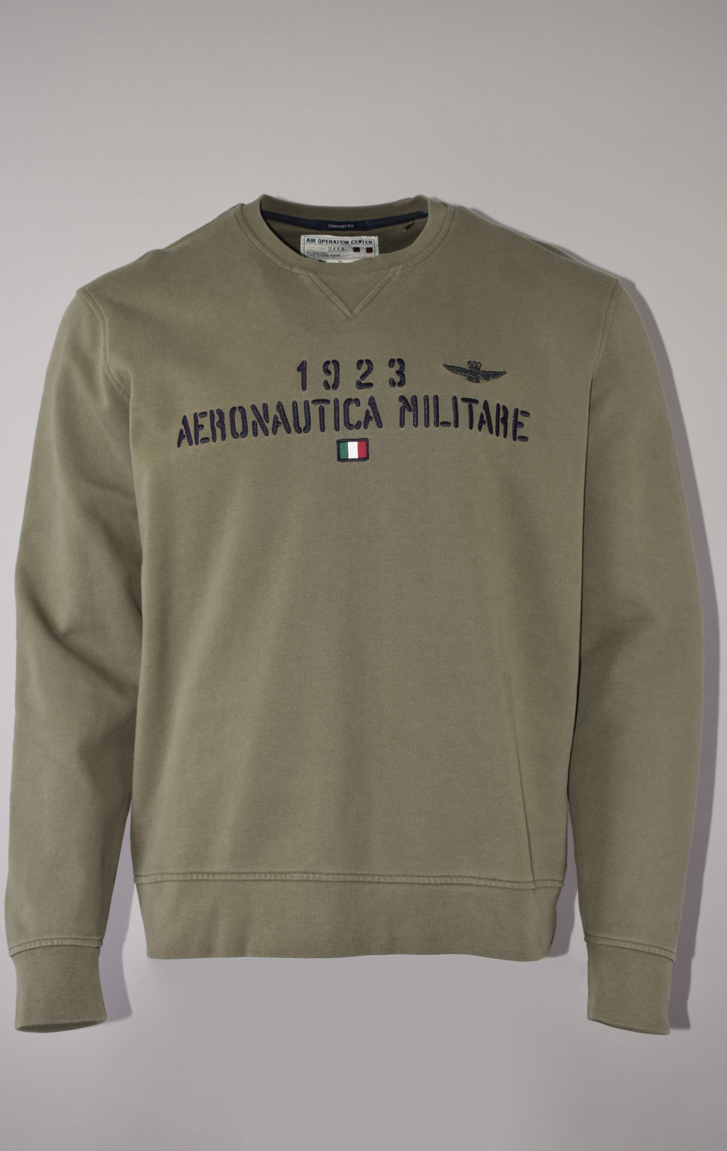 Свитшот AERONAUTICA MILITARE SS 23/TR verde militare (FE 1746) 