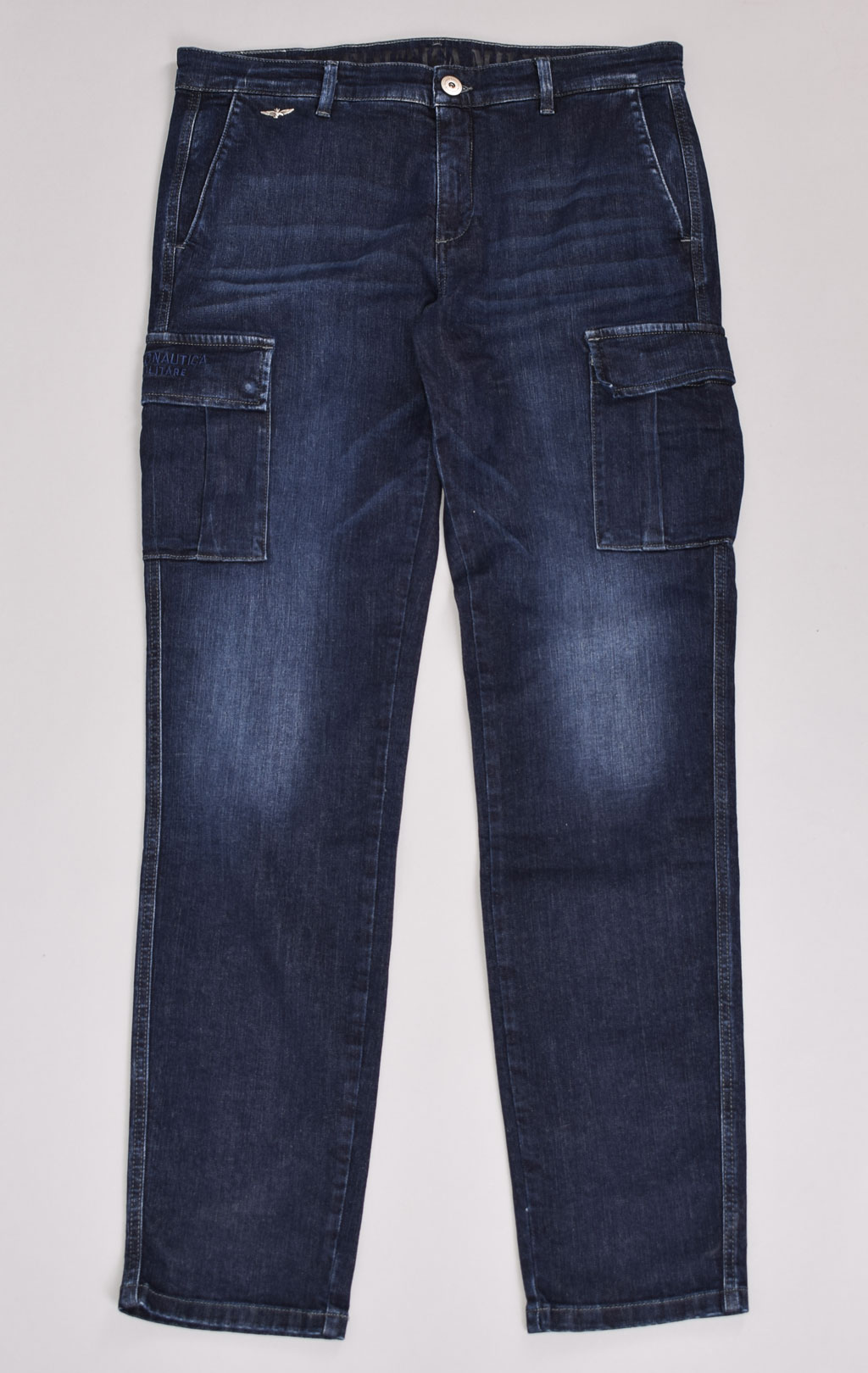 Брюки-карго AERONAUTICA MILITARE big size плотные FW 21/22/TN lavaggio medio scuro (PA 1458)