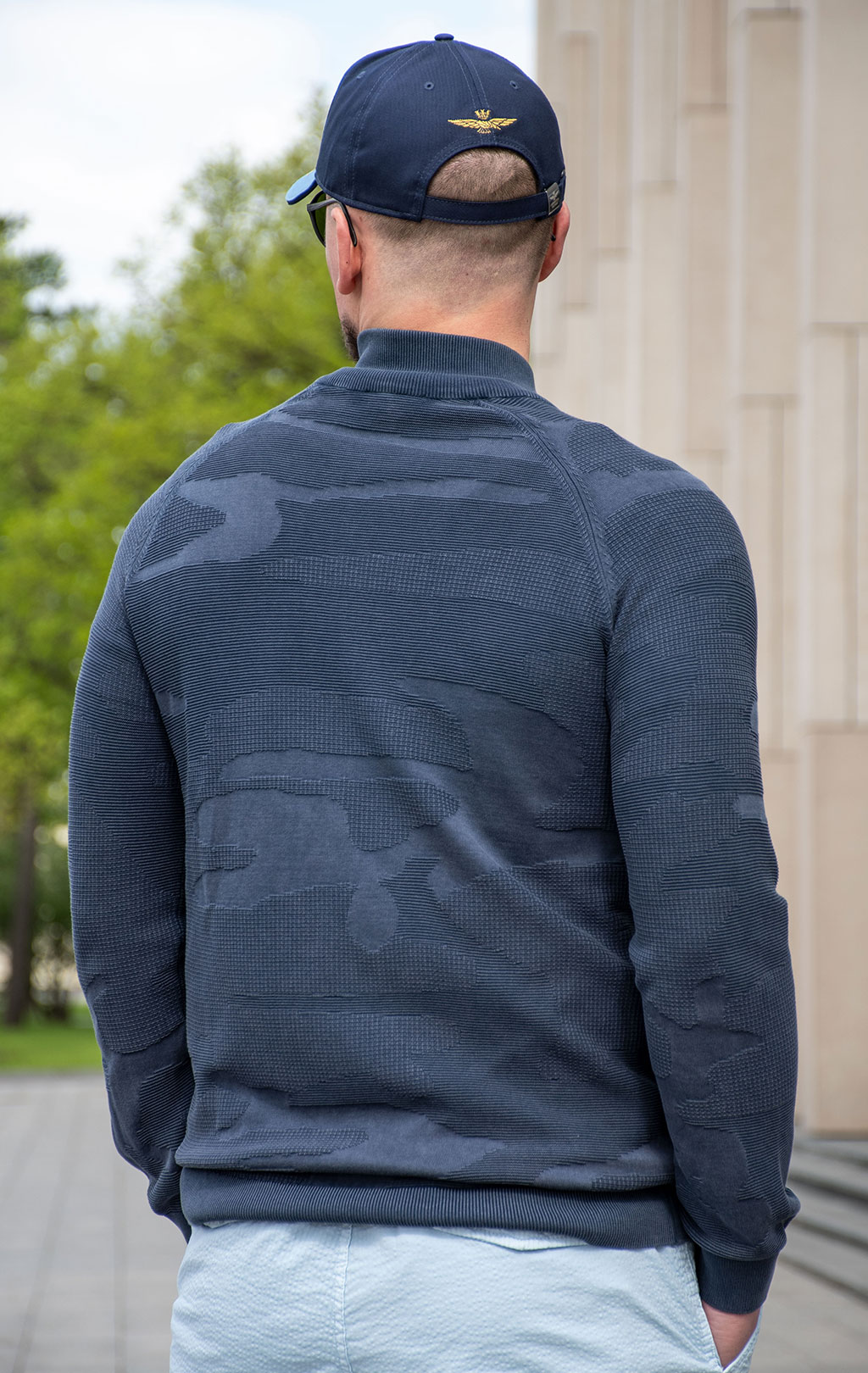 Свитер на молнии AERONAUTICA MILITARE SS 24 m/IN blue navy (MA 1501) 