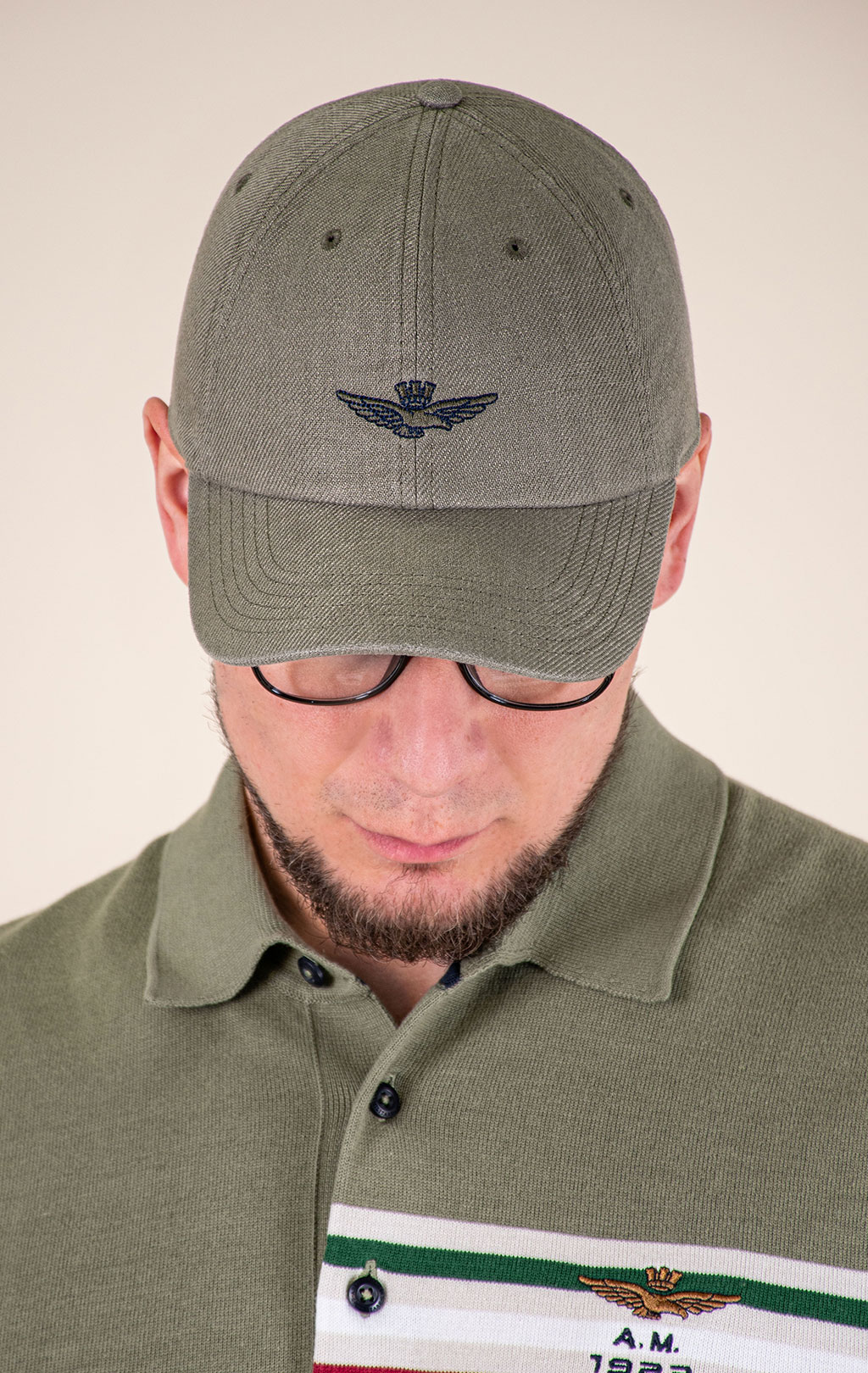 Бейсболка AERONAUTICA MILITARE SS 26/CN lichen green (HA 1245) 