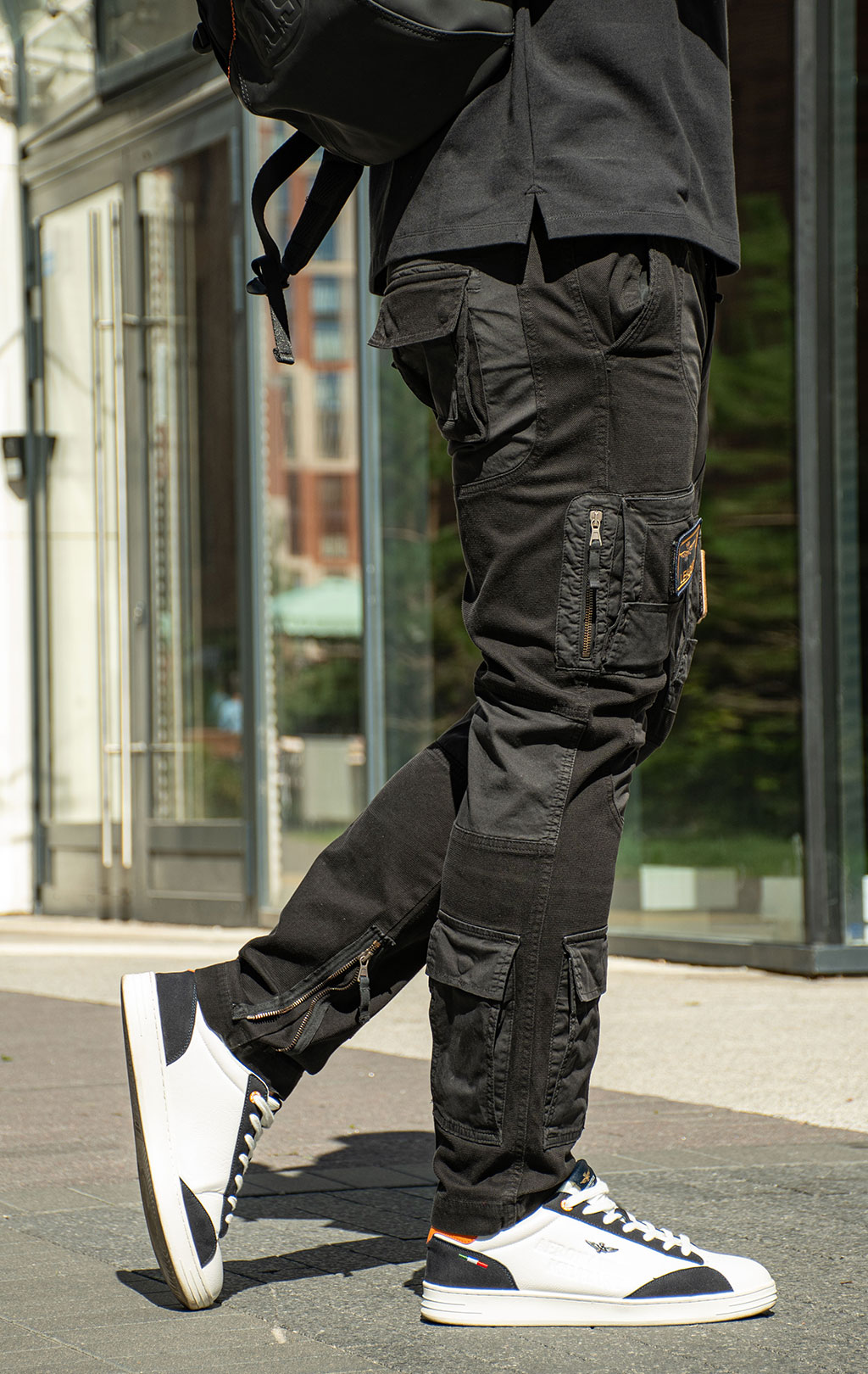 Брюки-карго AERONAUTICA MILITARE ANTI-G плотные FW 26/27/AL jet black (PA 1664) 