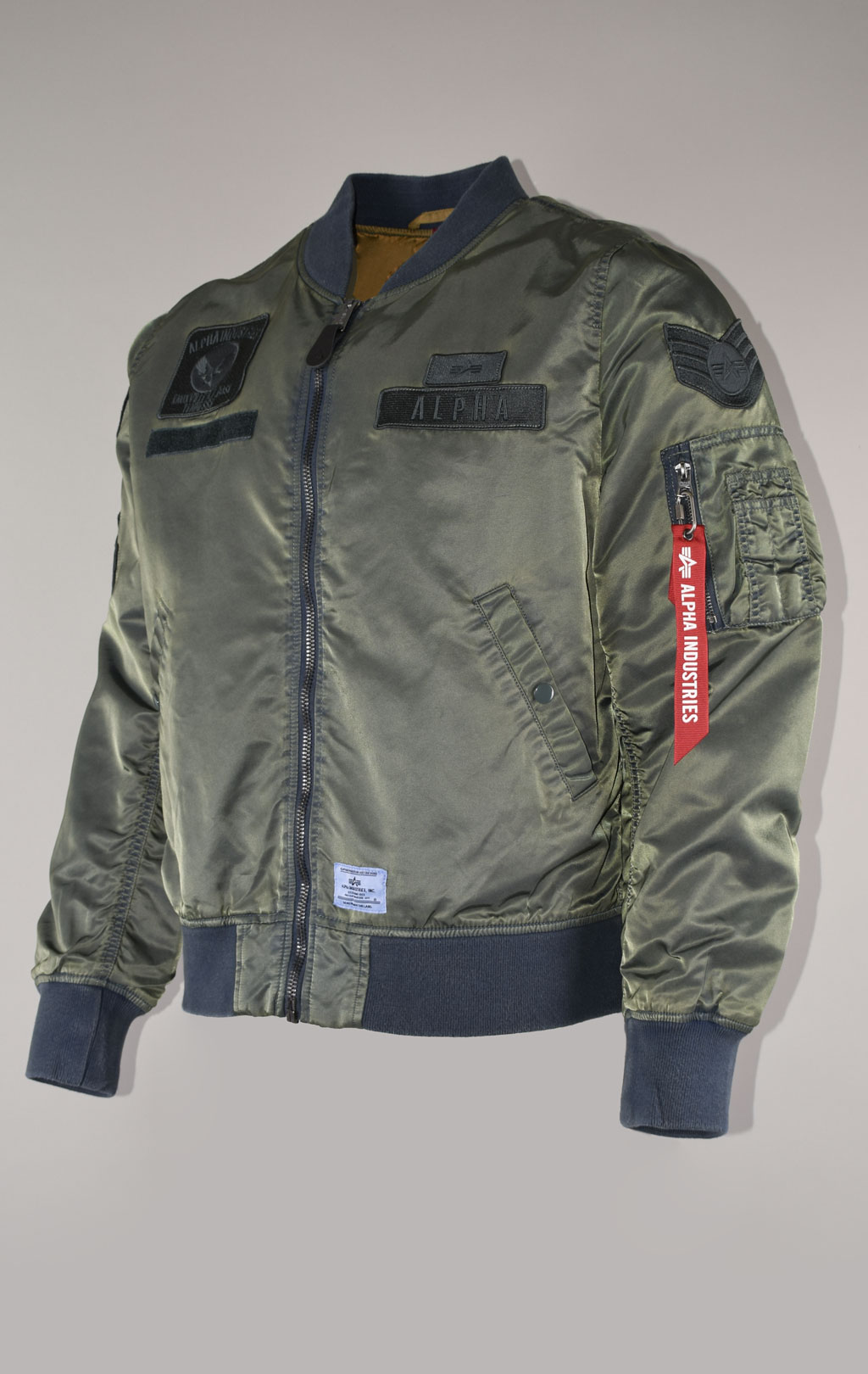 Ветровка-бомбер лётная ALPHA INDUSTRIES SQUADRON BATTLEWASH L-2B SS 22 m dark green 