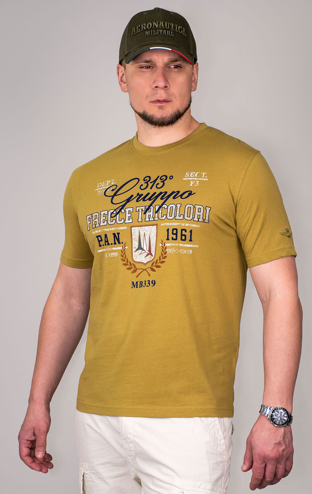 Футболка AERONAUTICA MILITARE SS 24/BD olive green (TS 2221)