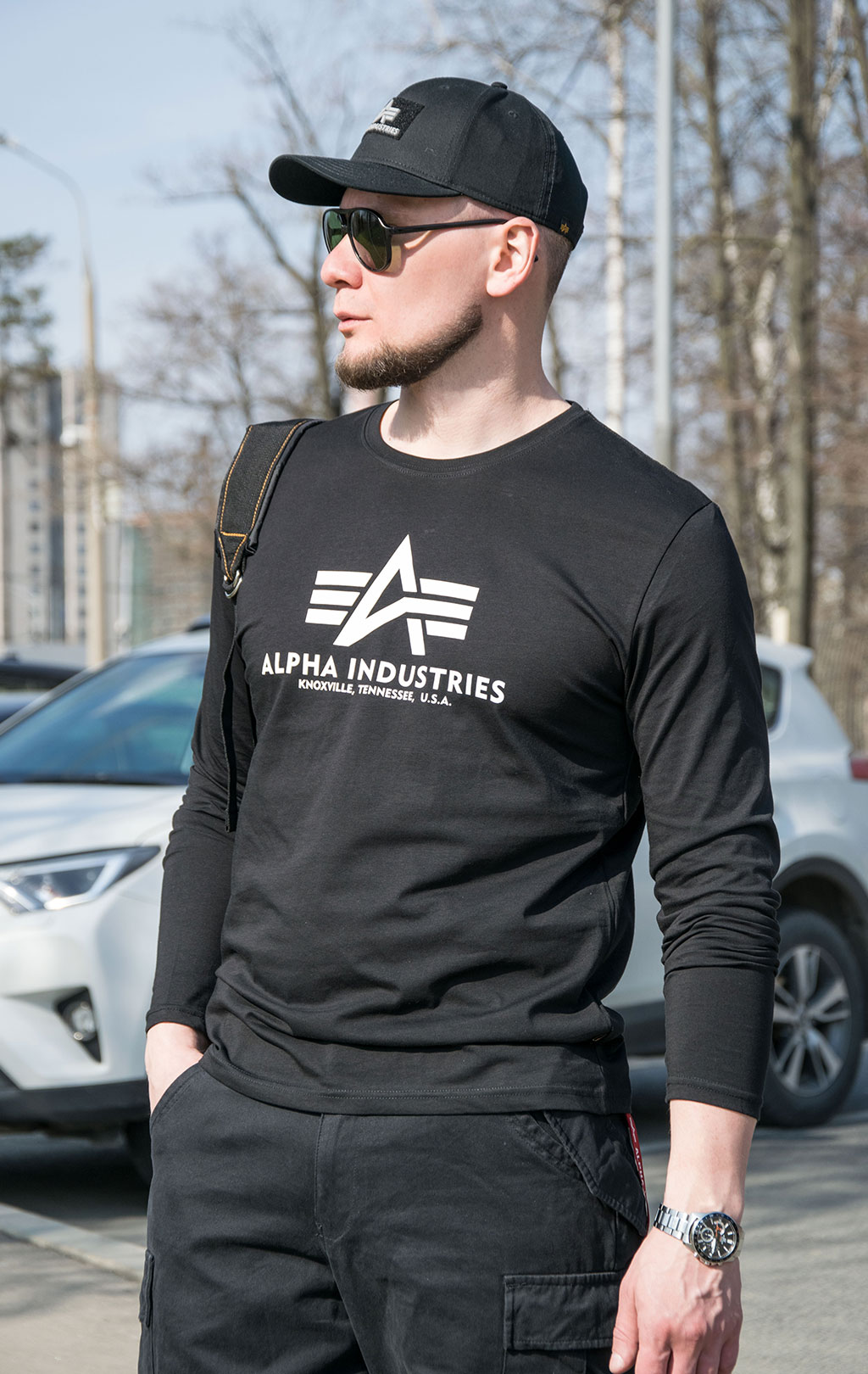 Лонгслив ALPHA INDUSTRIES BASIC LS black 