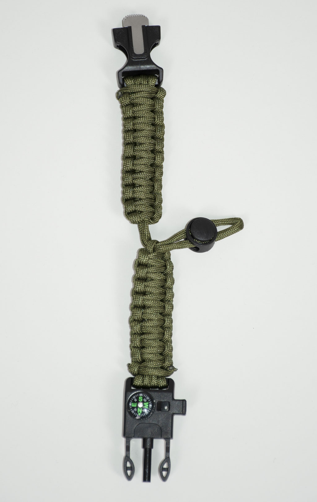 Браслет SABADO PARACORD огниво-компас-свисток-утяжка green sd-03 