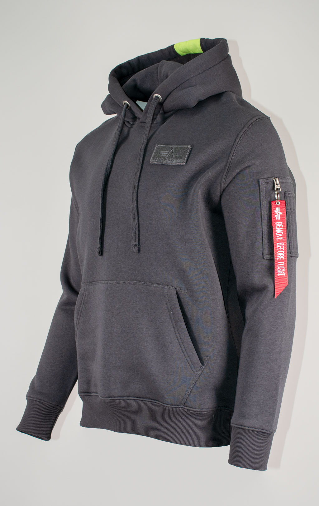 Толстовка ALPHA INDUSTRIES GREEN STRIPE HOODY vintage grey 