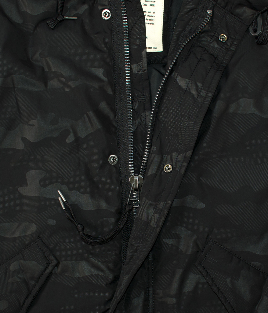 Парка ALPHA INDUSTRIES HOODED FISHTAIL CW HIDDEN CAMO black 