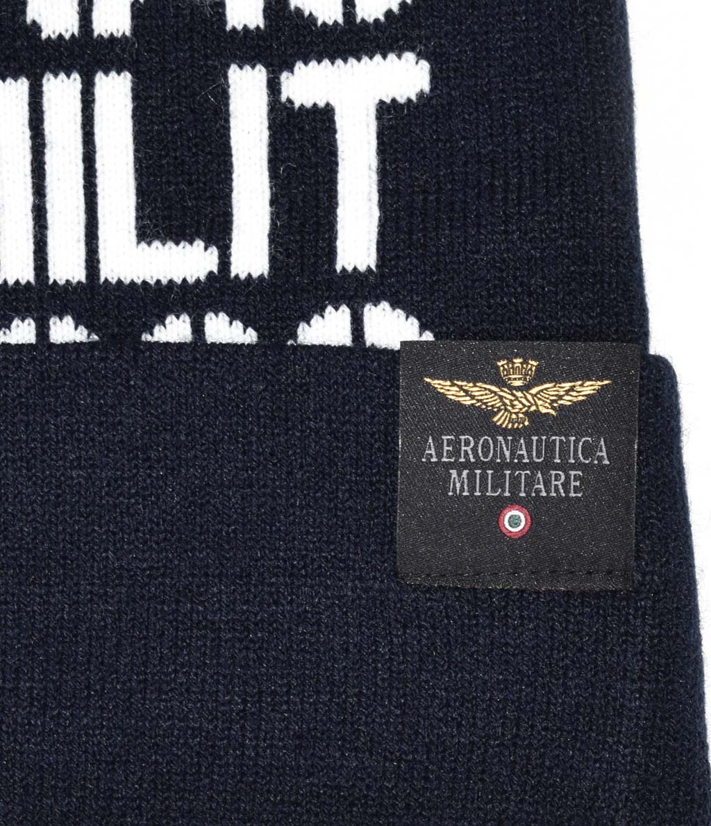 Шапка вязаная AERONAUTICA MILITARE FW 20/21/CZ blue navy (CU 024)