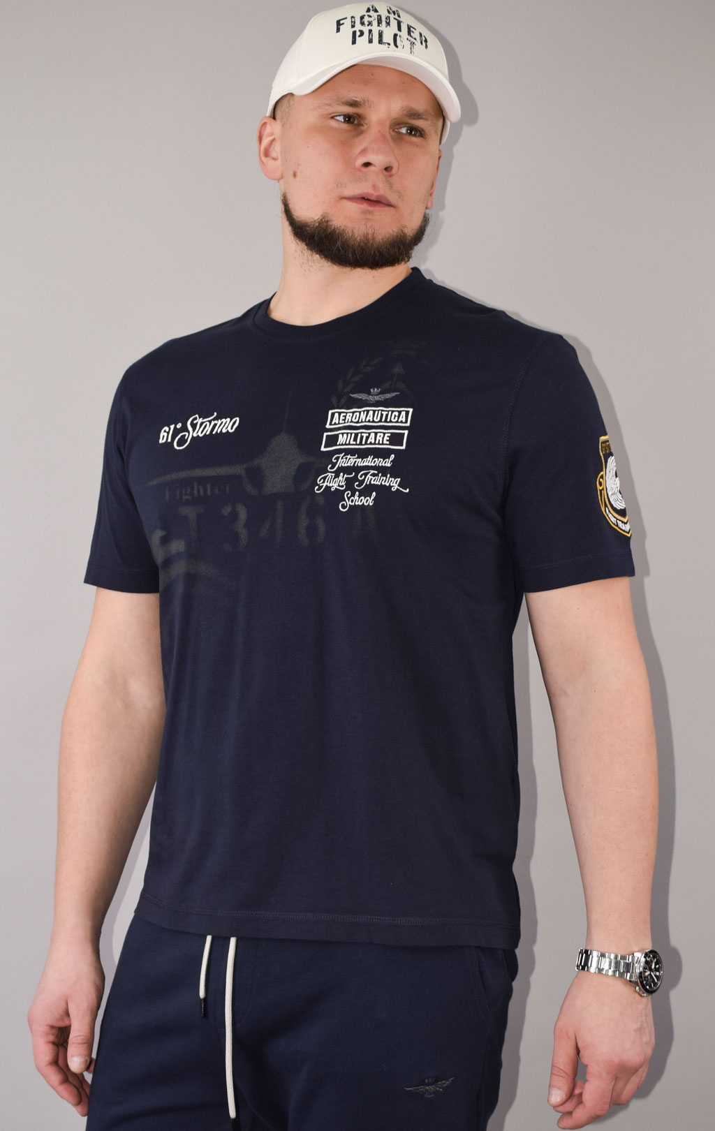 Футболка AERONAUTICA MILITARE big size SS 23/TR blue black (TS 2055) 