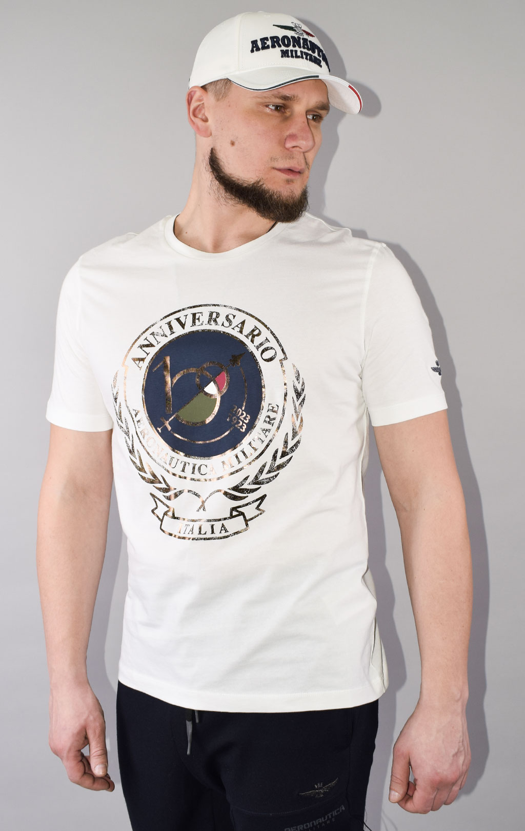 Футболка AERONAUTICA MILITARE SS 23/TR off white (TS 2118) 