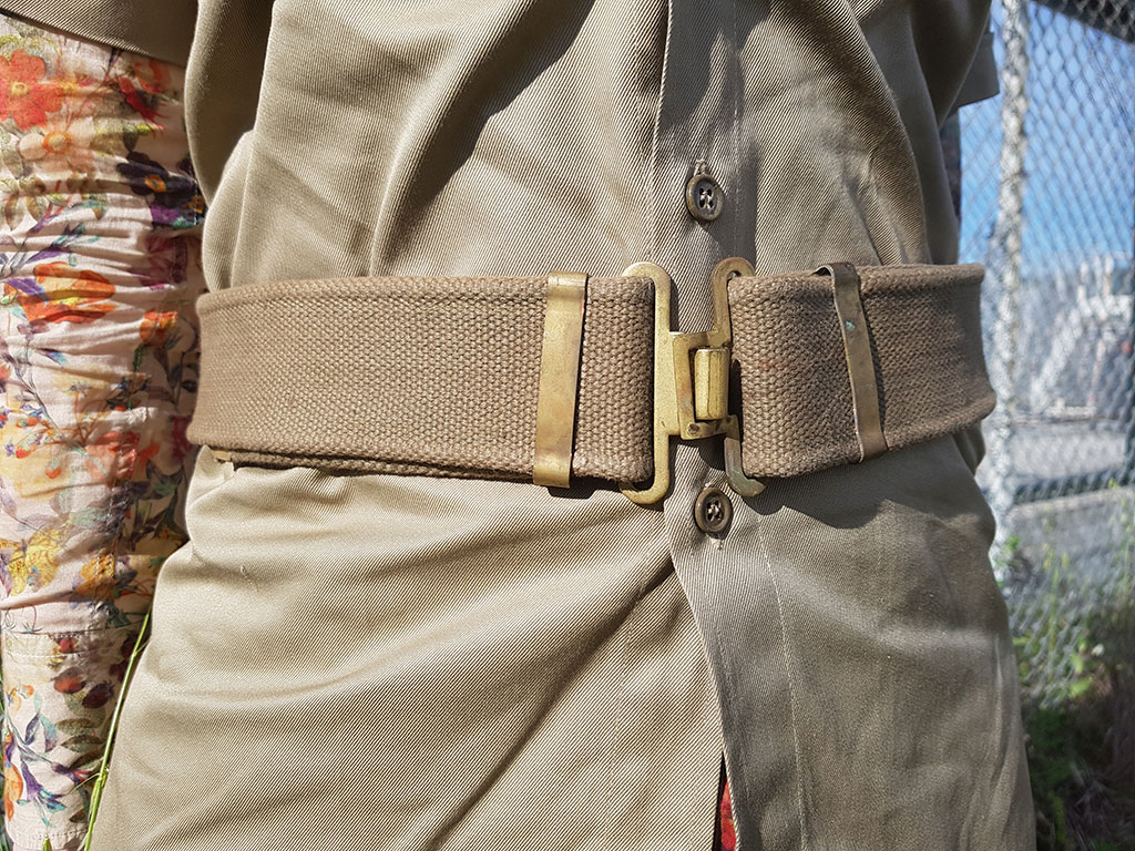 Ремень пистолетный брезент Gold Buckle khaki Италия