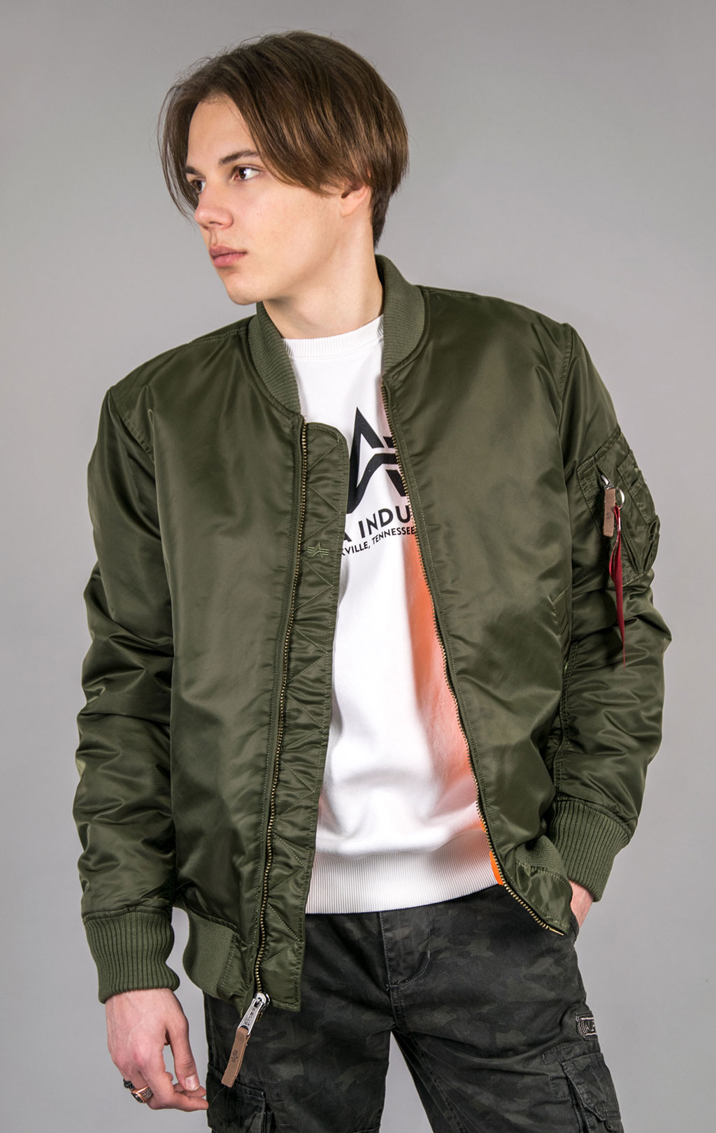 Бомбер ALPHA INDUSTRIES VF 59 LONG MA-1 dark green 