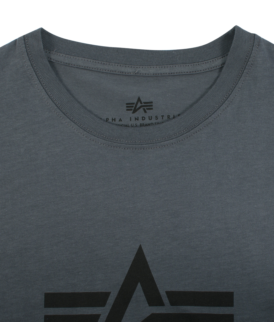 Футболка ALPHA INDUSTRIES BASIC T grey black/black 