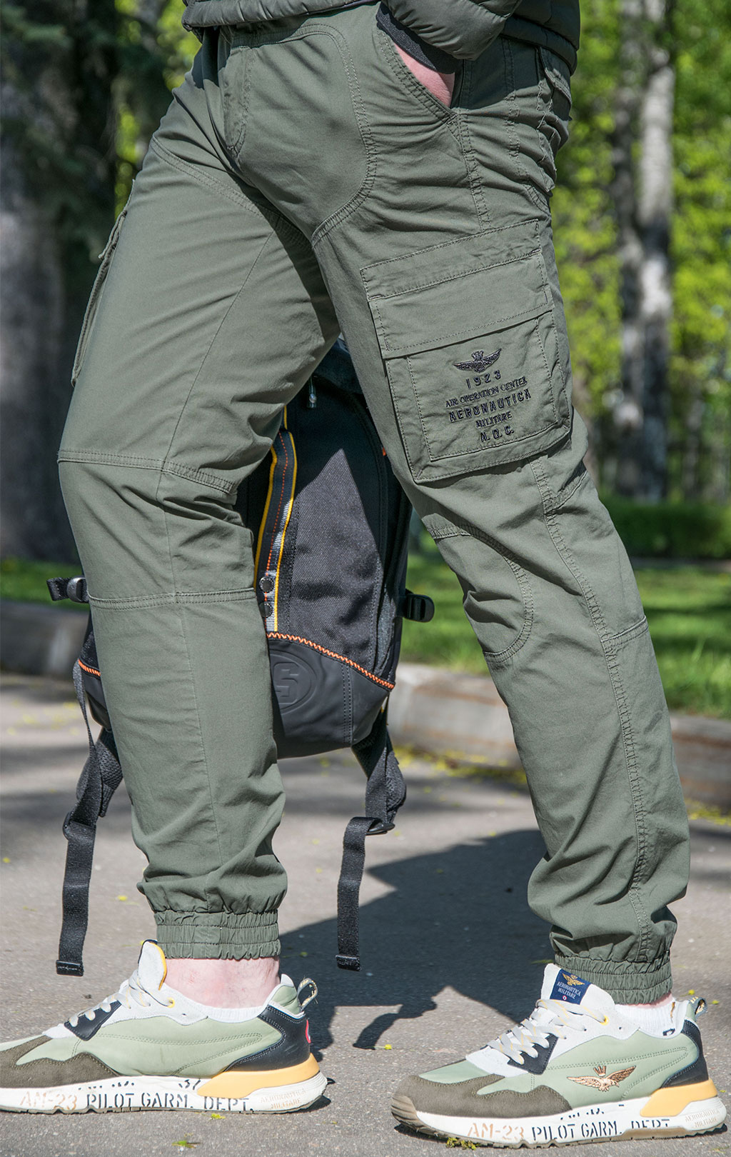 Брюки-карго AERONAUTICA MILITARE big size SS 22/AL verde militare (PA 1482) 