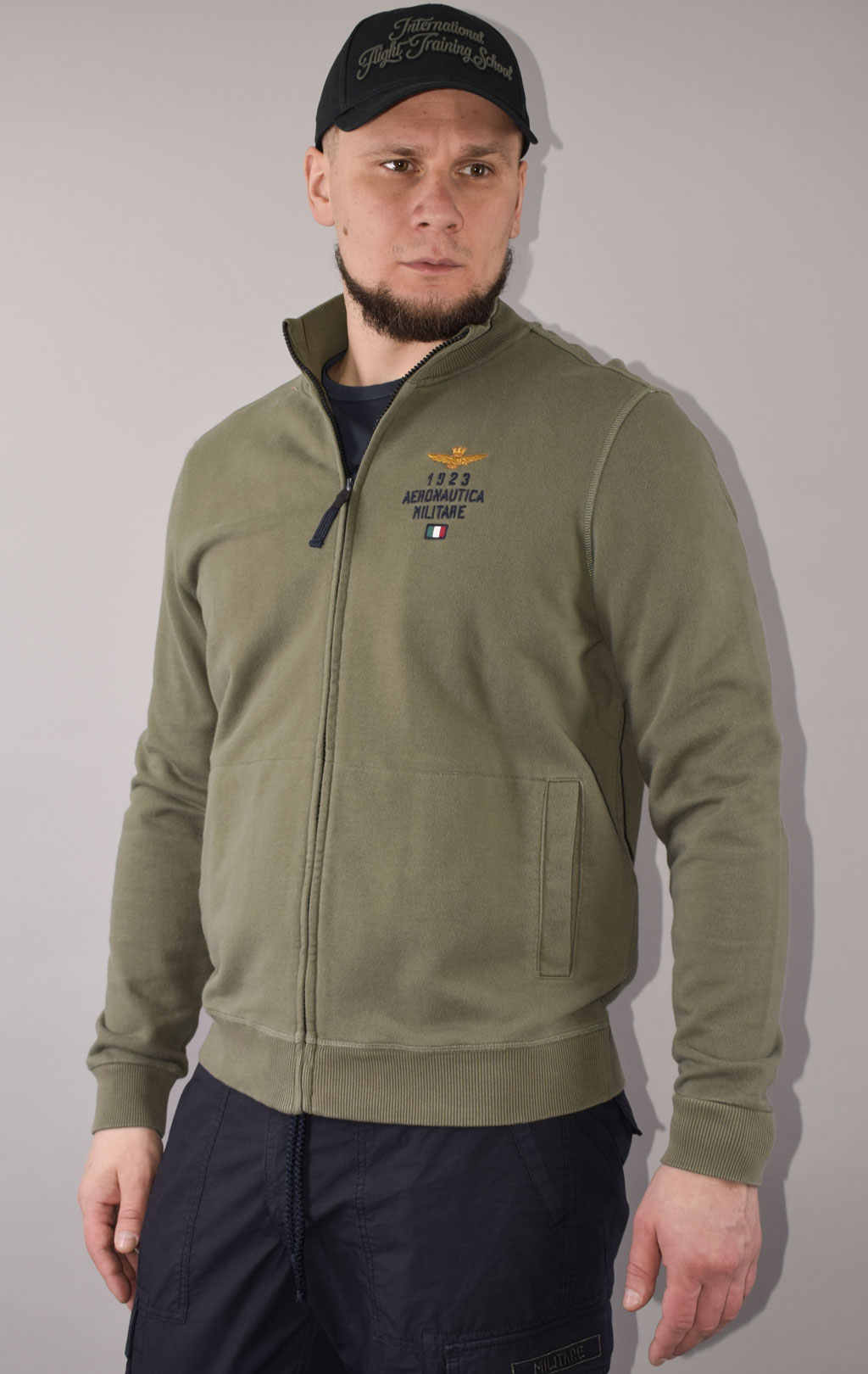 Олимпийка AERONAUTICA MILITARE SS 23/TR verde militare (FE 1745) 