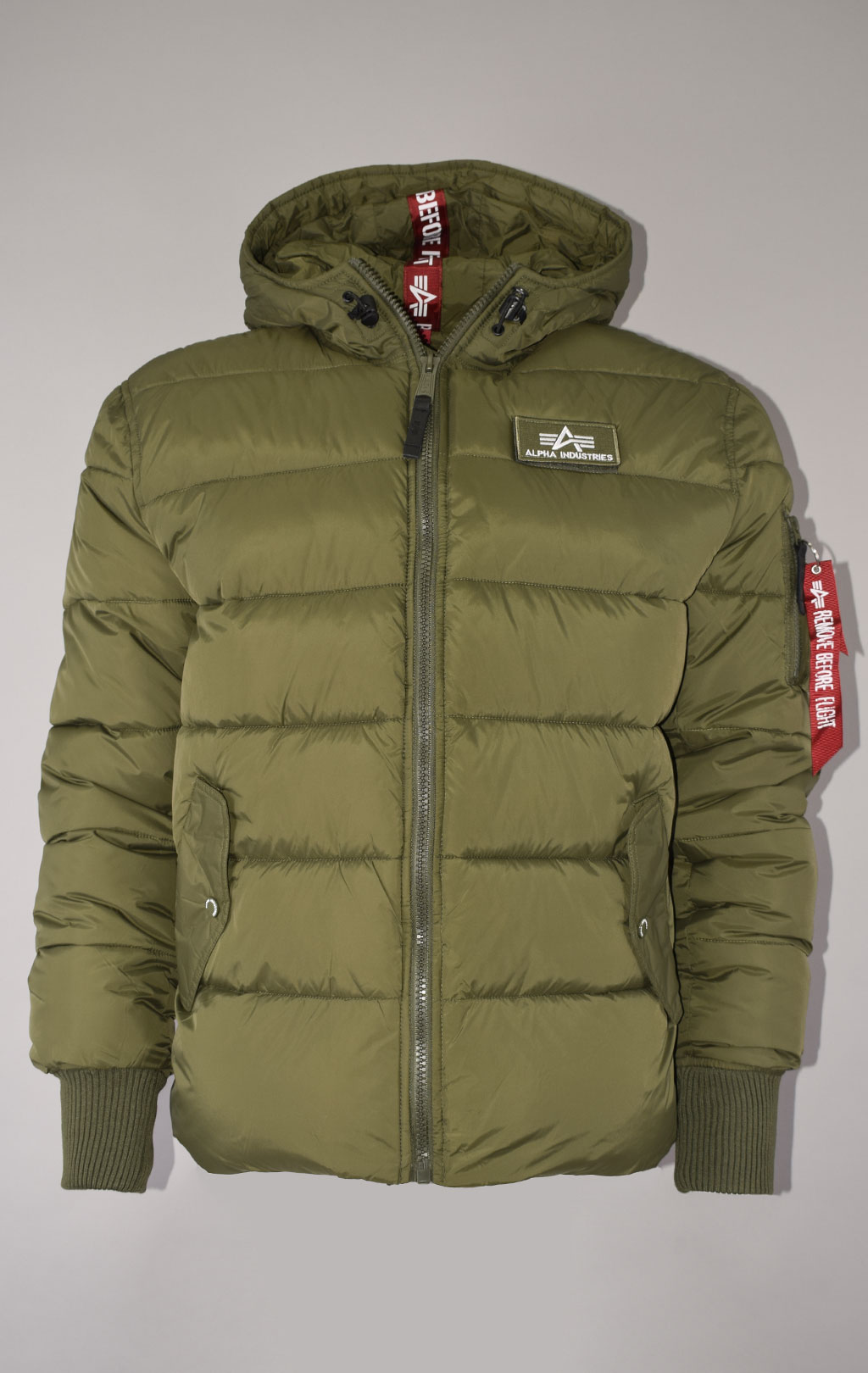 Куртка ALPHA INDUSTRIES HOODED PUFFER ALPHA FD dark green 