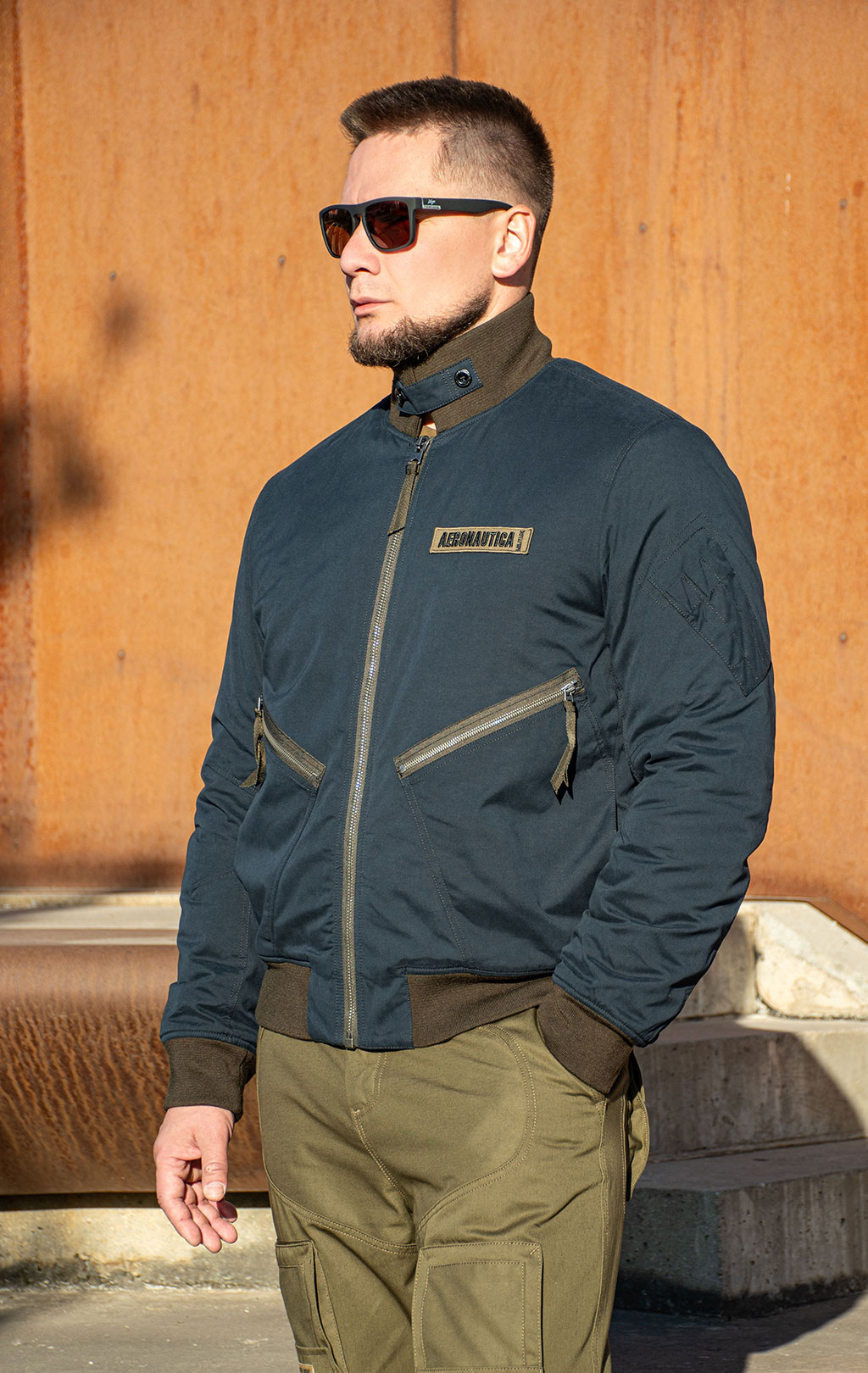 Куртка-бомбер AERONAUTICA MILITARE FW 25/26/CN midnight blue (AB 3000) 