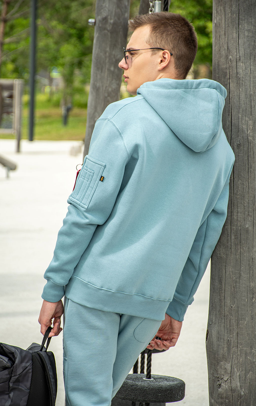 Толстовка ALPHA INDUSTRIES EMB HOODY greyblue 