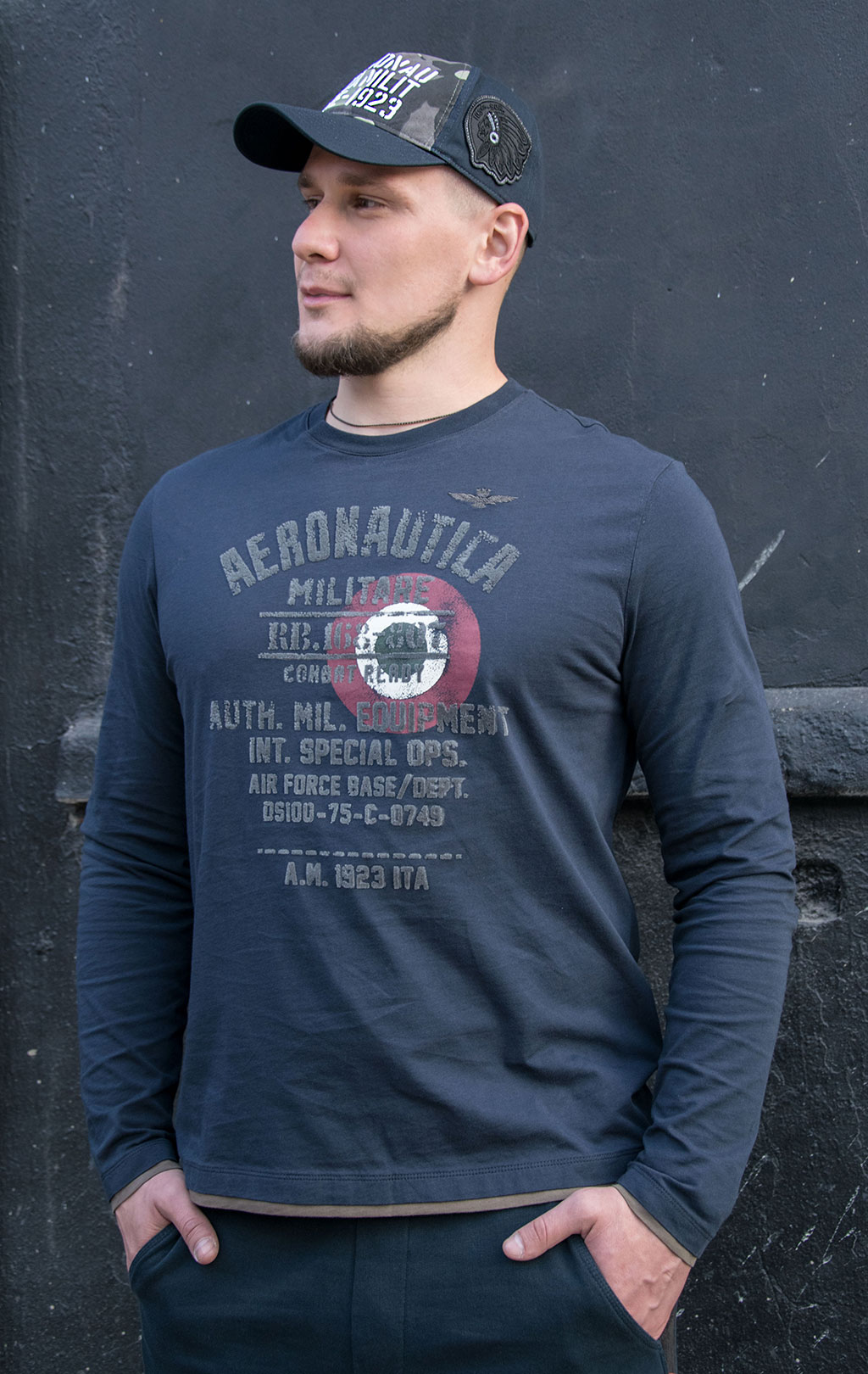 Лонгслив AERONAUTICA MILITARE FW 20/21/TR blue navy (TS 1826) 