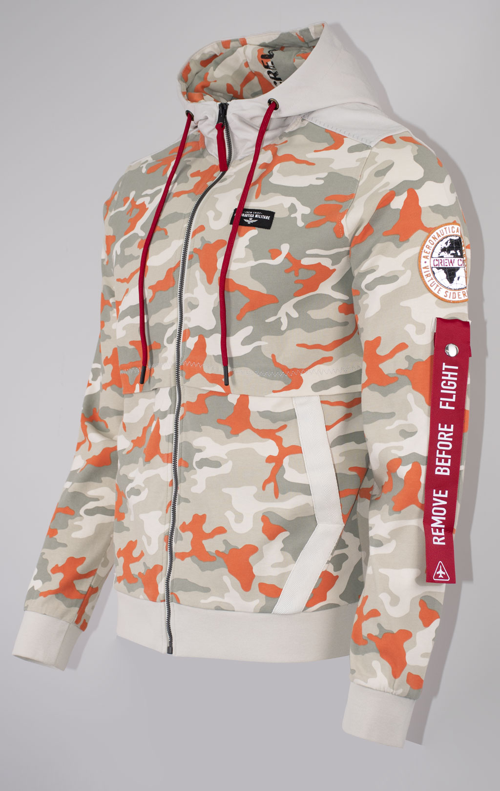 Толстовка с капюшоном AERONAUTICA MILITARE SS 24 m/TR orange camo (FE 1863) 